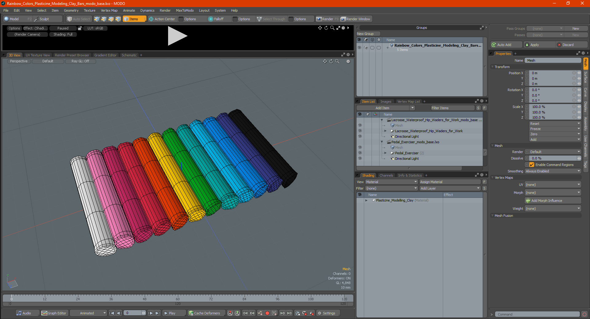 Rainbow Colors Plasticine Modeling Clay Bars 3D model