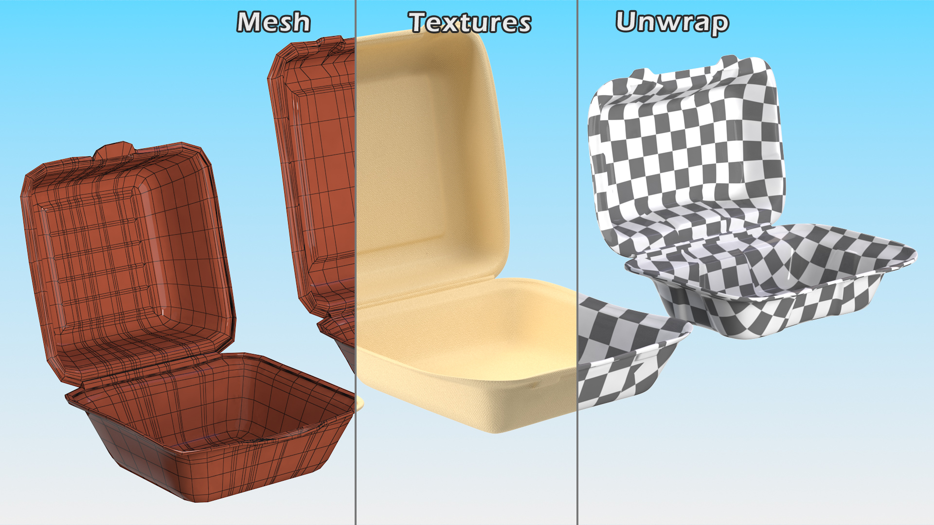 3D Bagasse Food Container Set