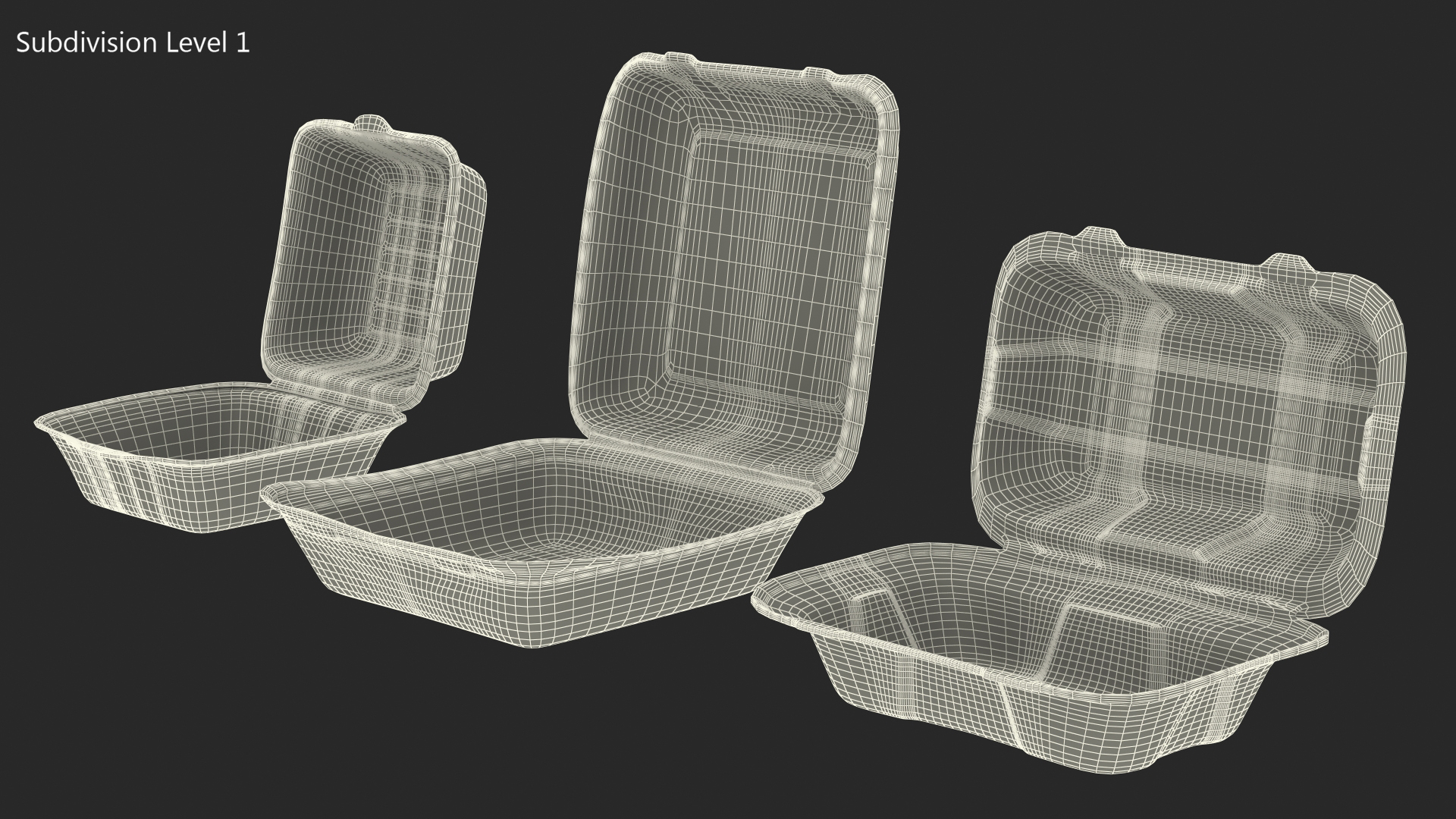 3D Bagasse Food Container Set
