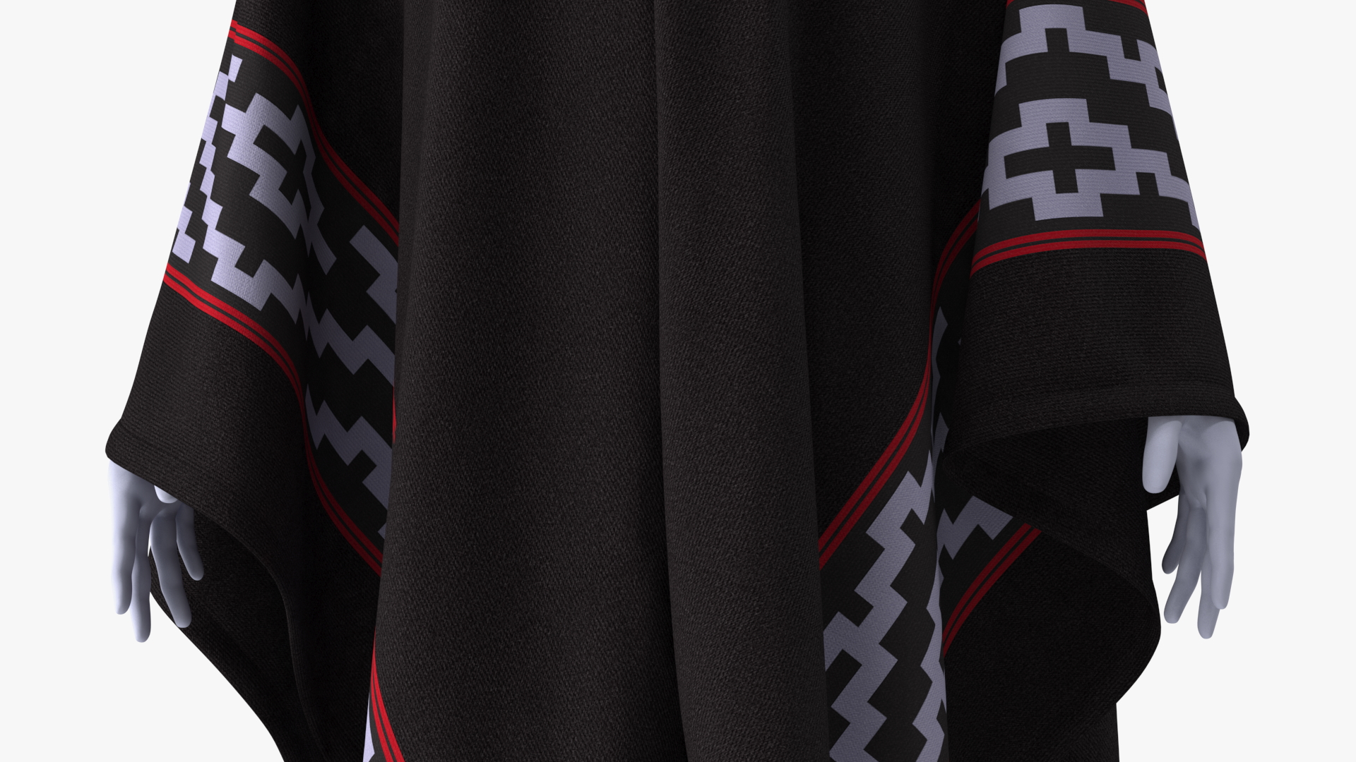3D model Black Poncho on Mannequin