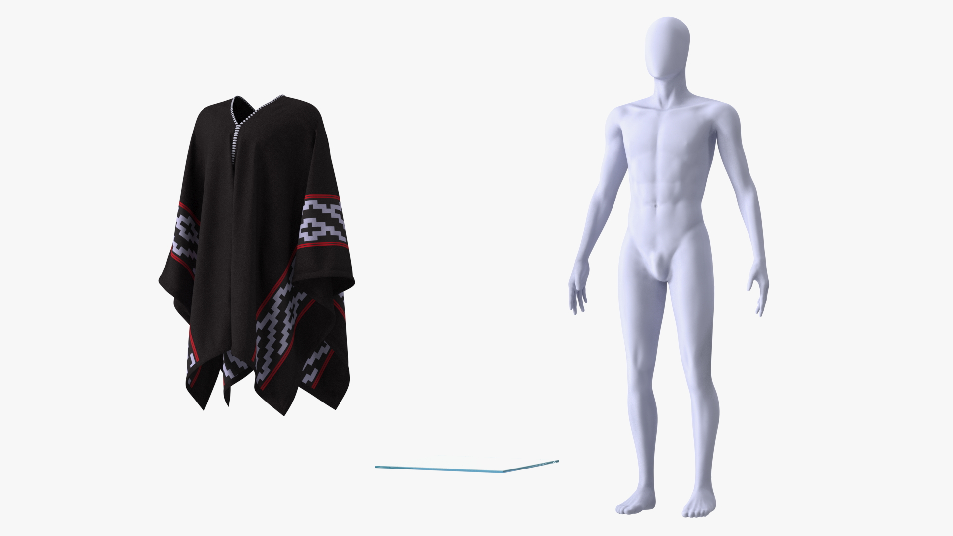 3D model Black Poncho on Mannequin