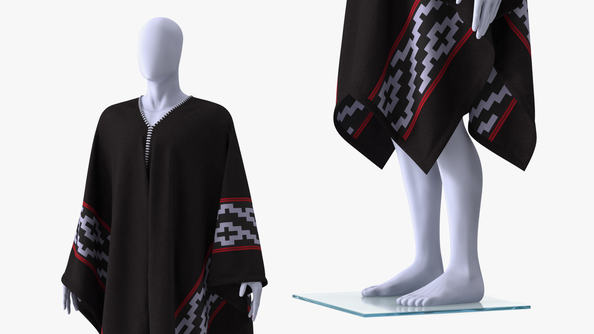 3D model Black Poncho on Mannequin