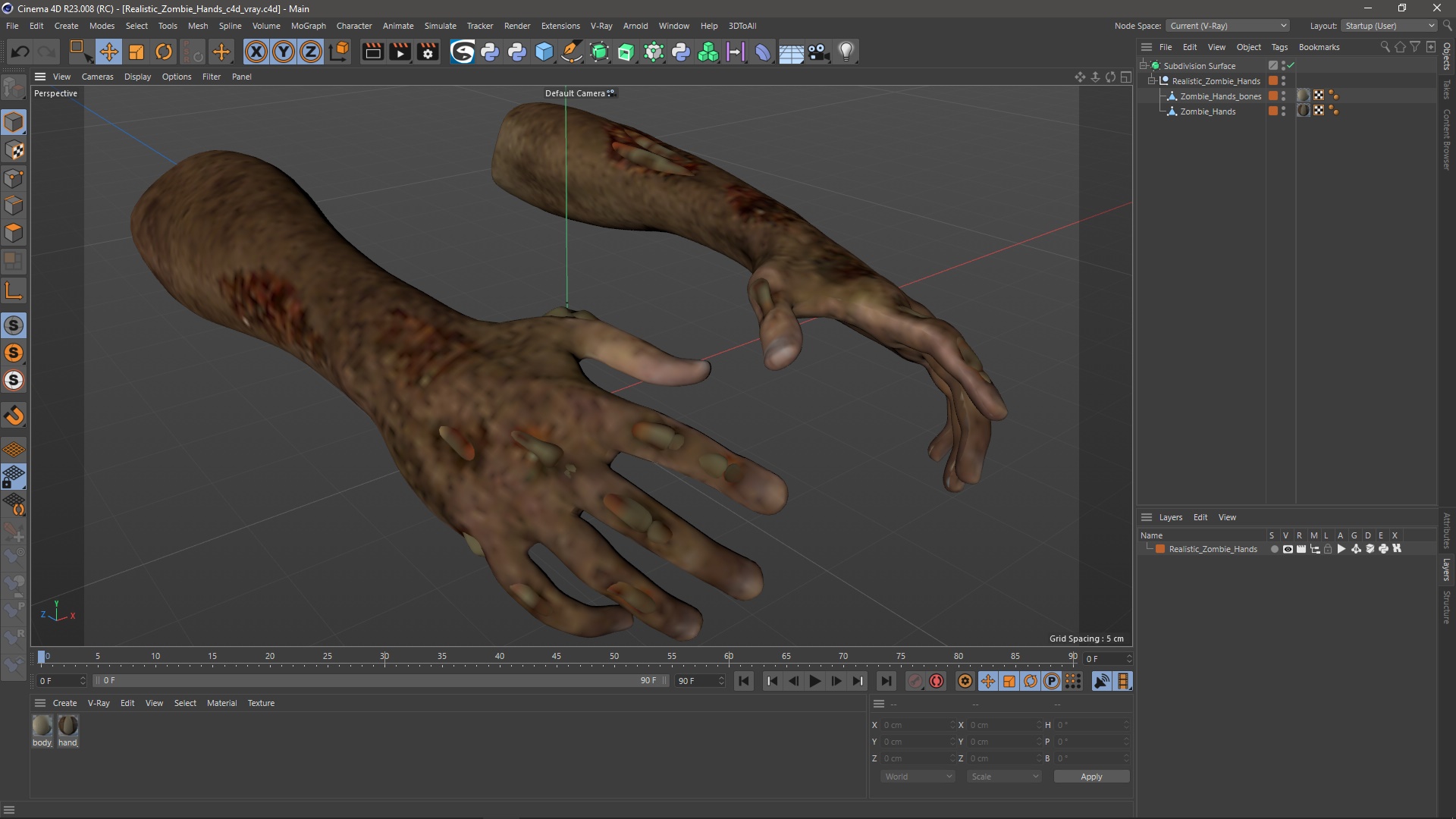 Realistic Zombie Hands 3D