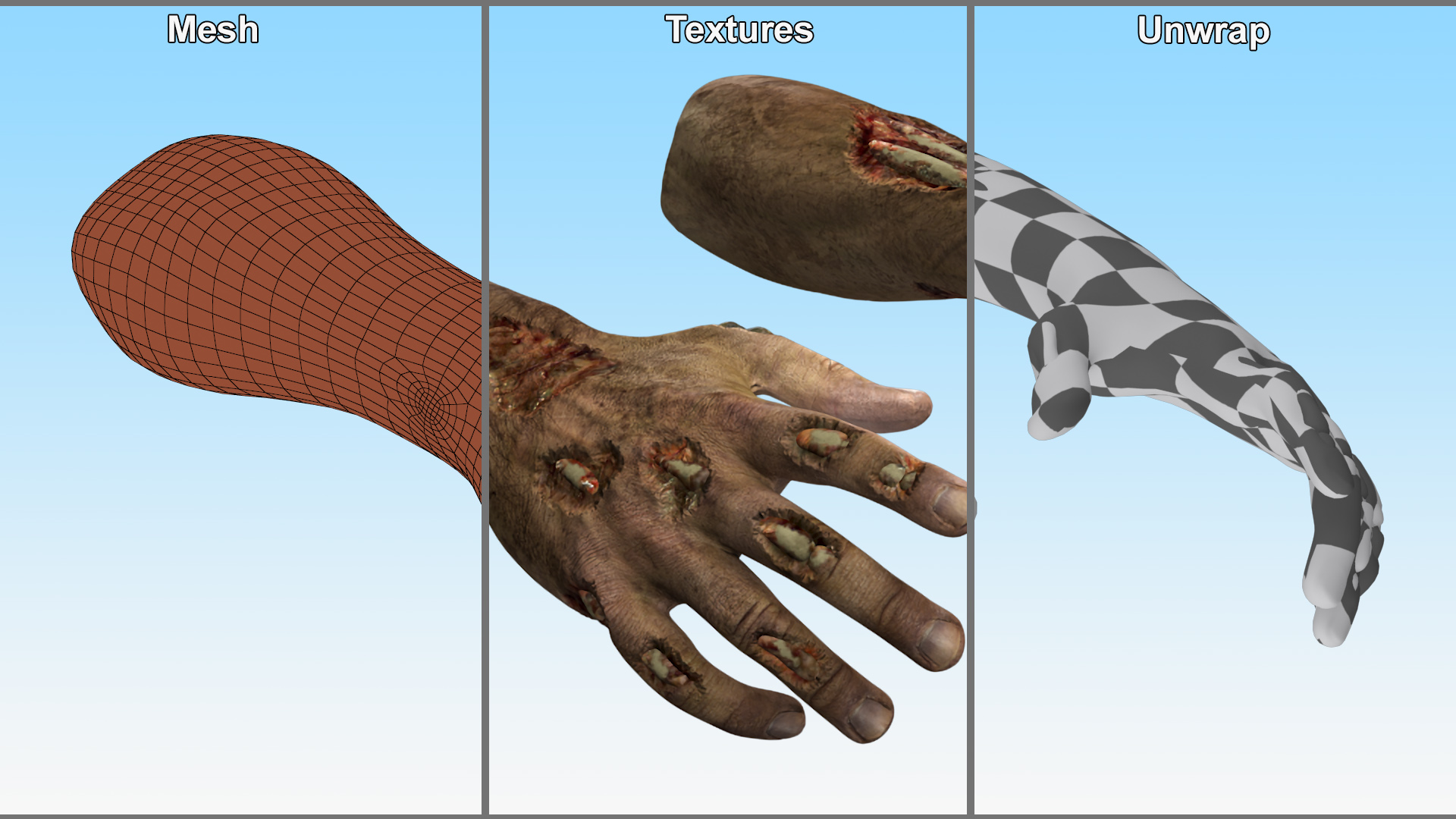 Realistic Zombie Hands 3D