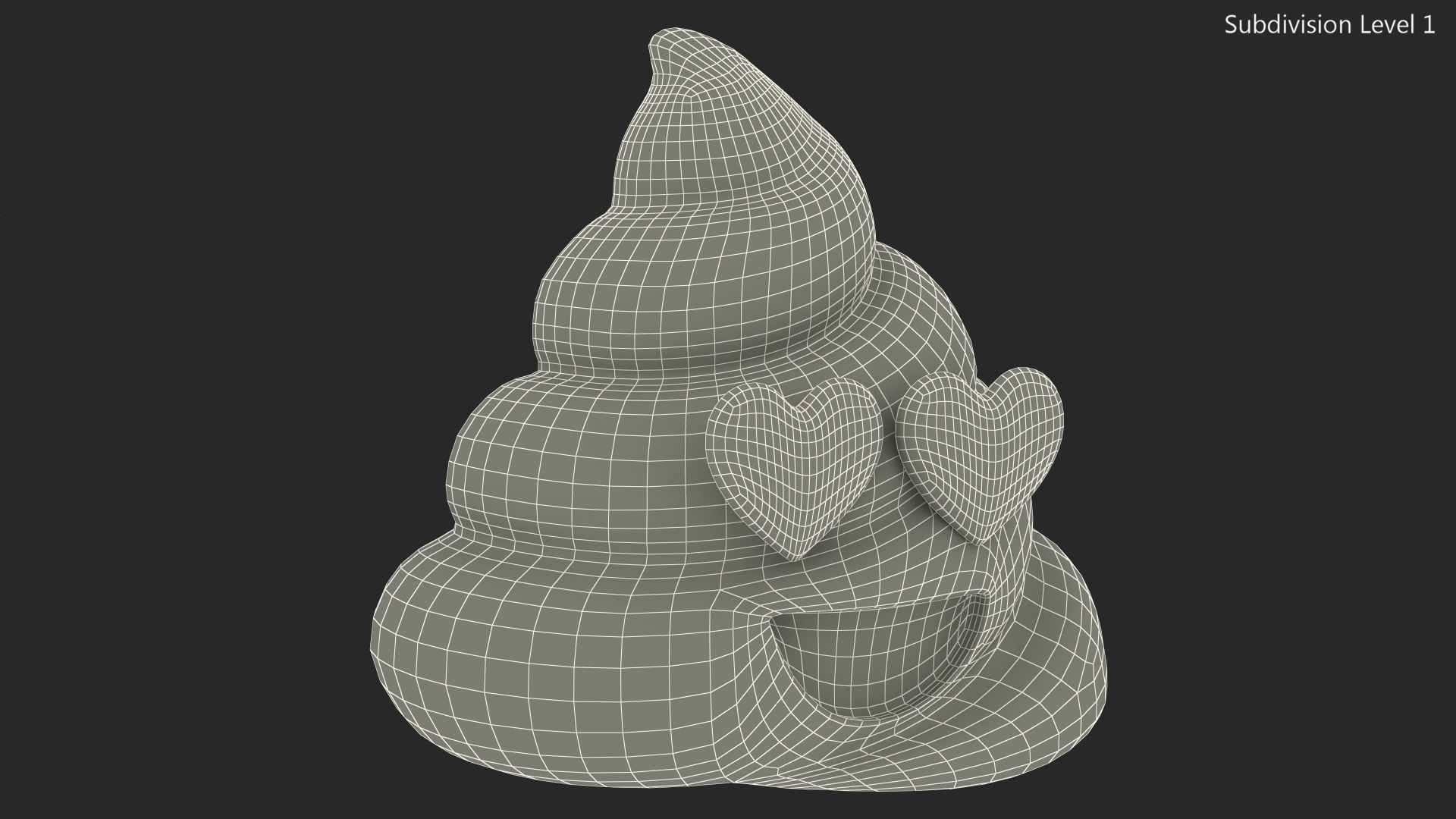 3D Poop Emoji Heart Eyes