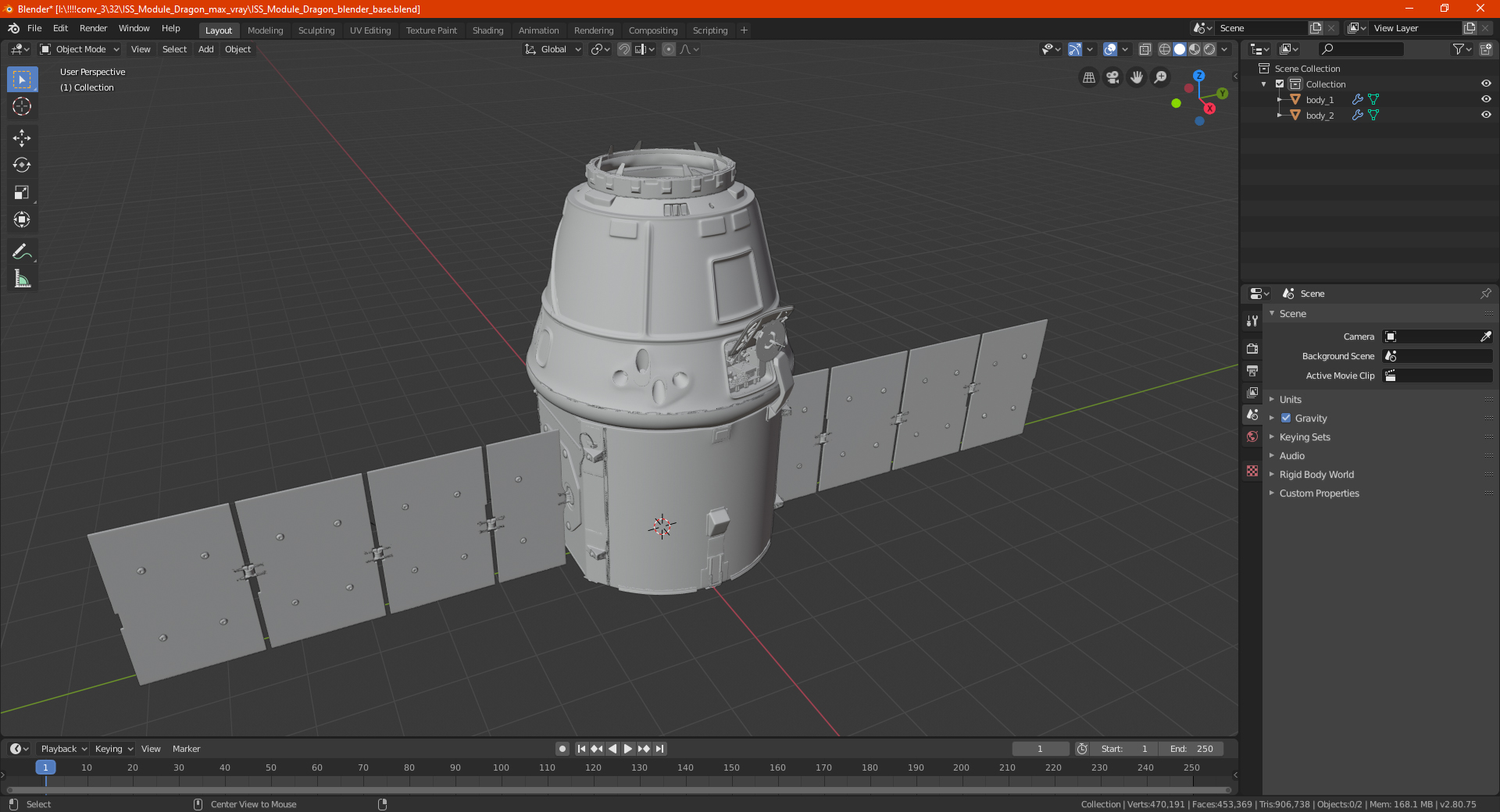 ISS Module Dragon 3D