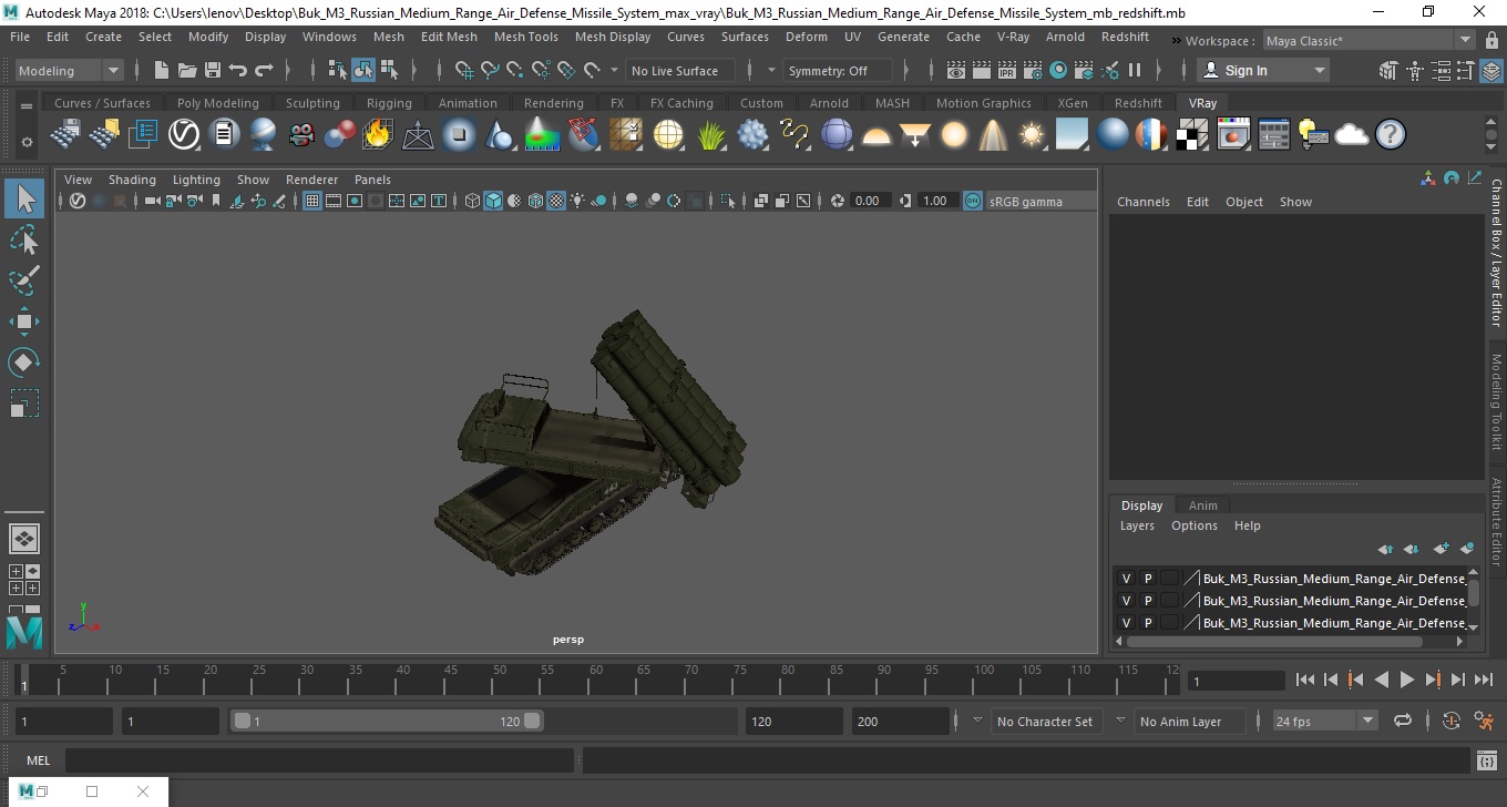 Buk M3 Russian Medium Range Air Defense Missile System 3D model