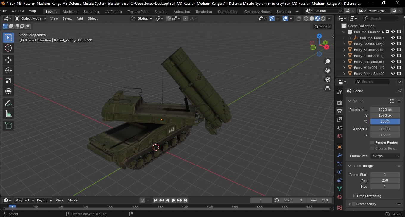 Buk M3 Russian Medium Range Air Defense Missile System 3D model
