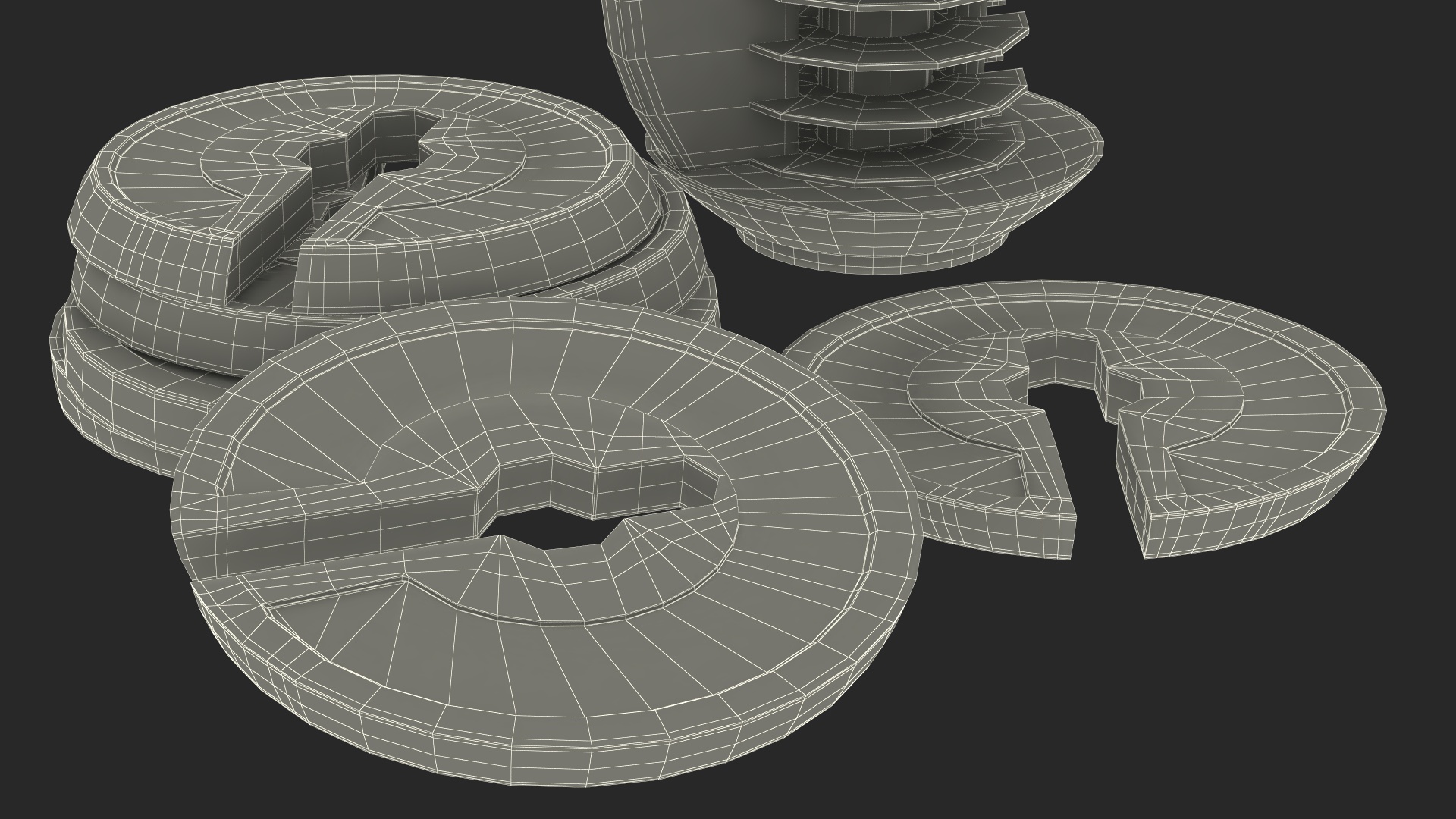 3D model Kettlebell with Disks Red