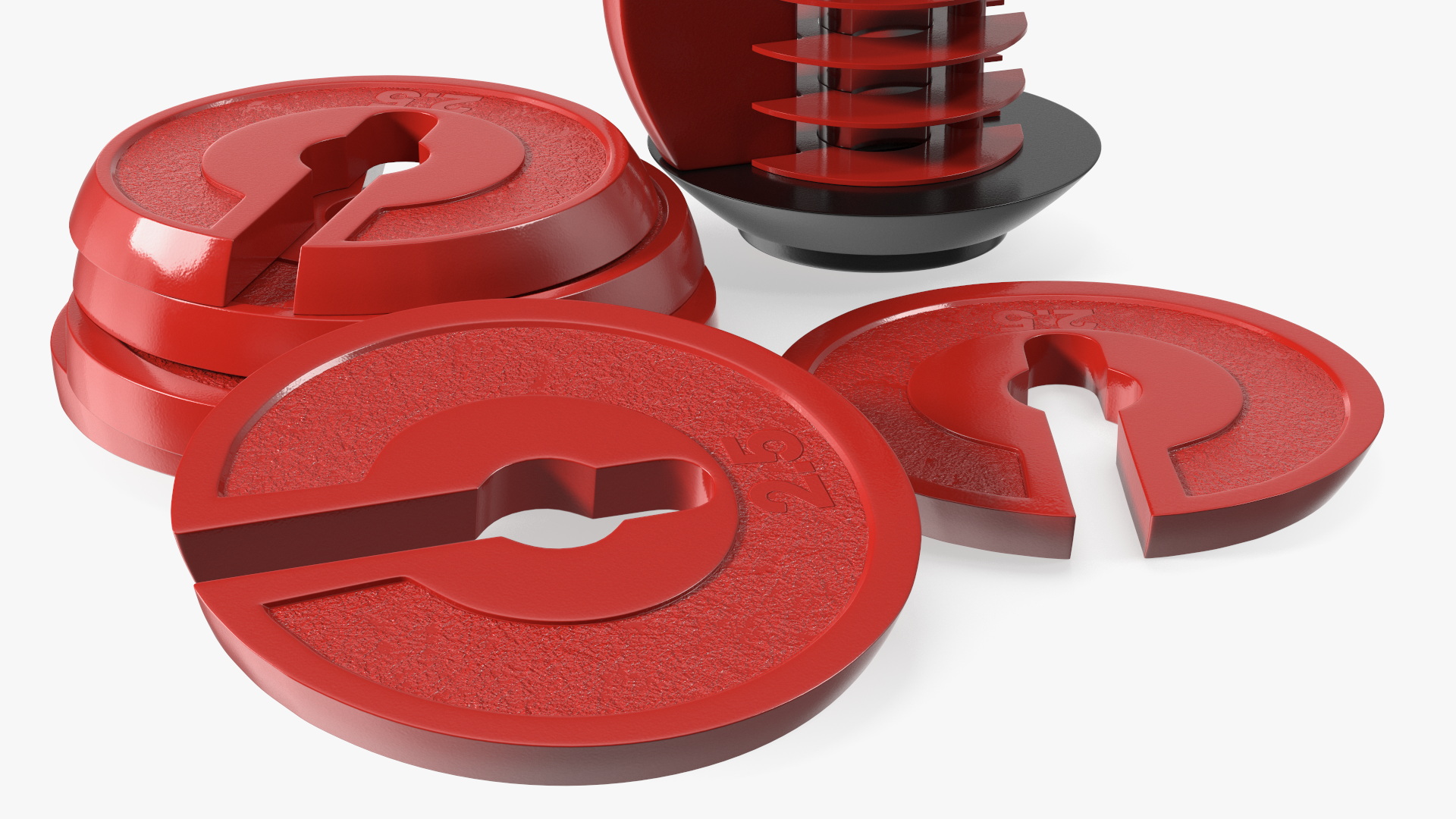 3D model Kettlebell with Disks Red