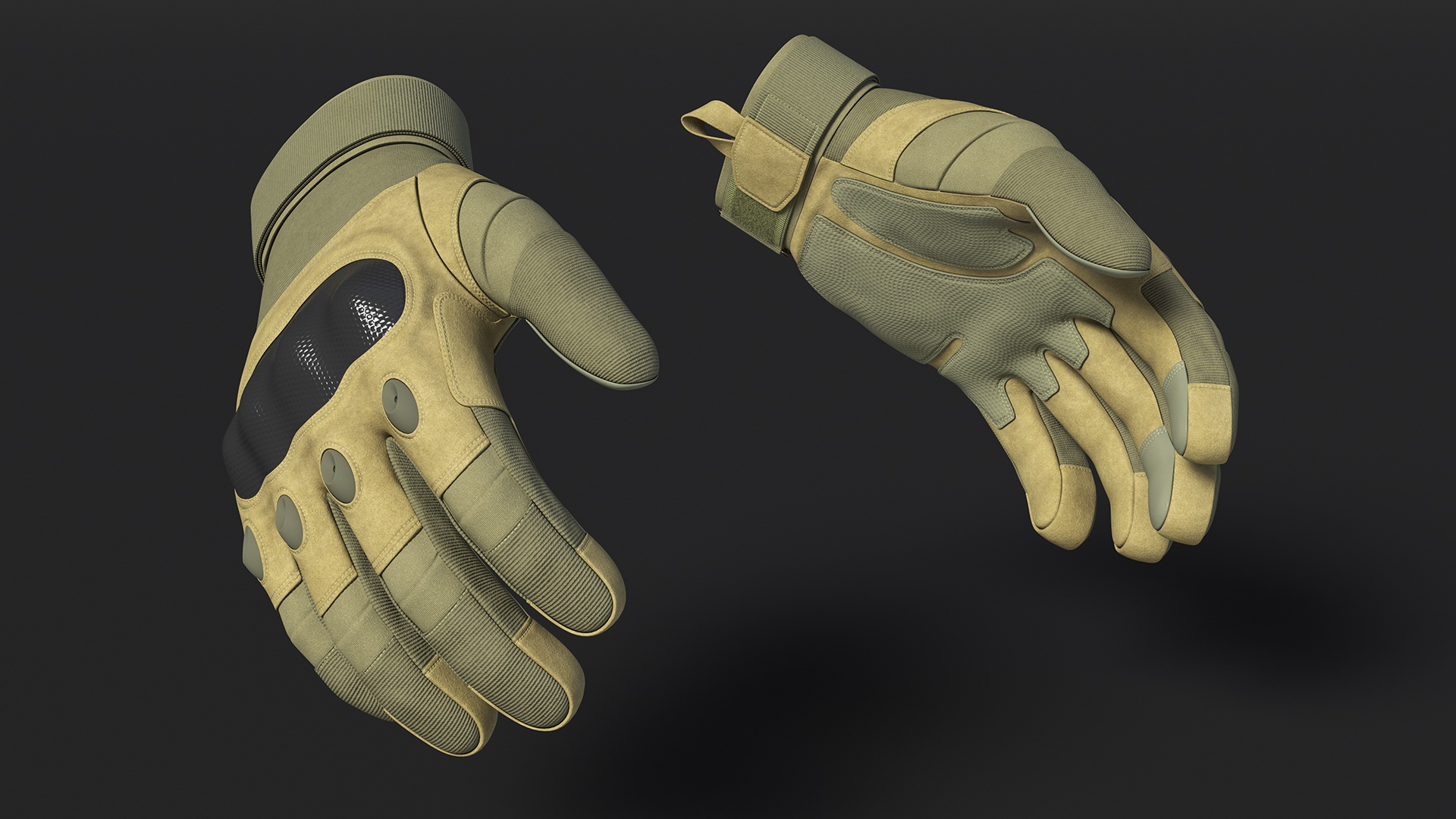 Tactical Gear Gloves Fur 3D model