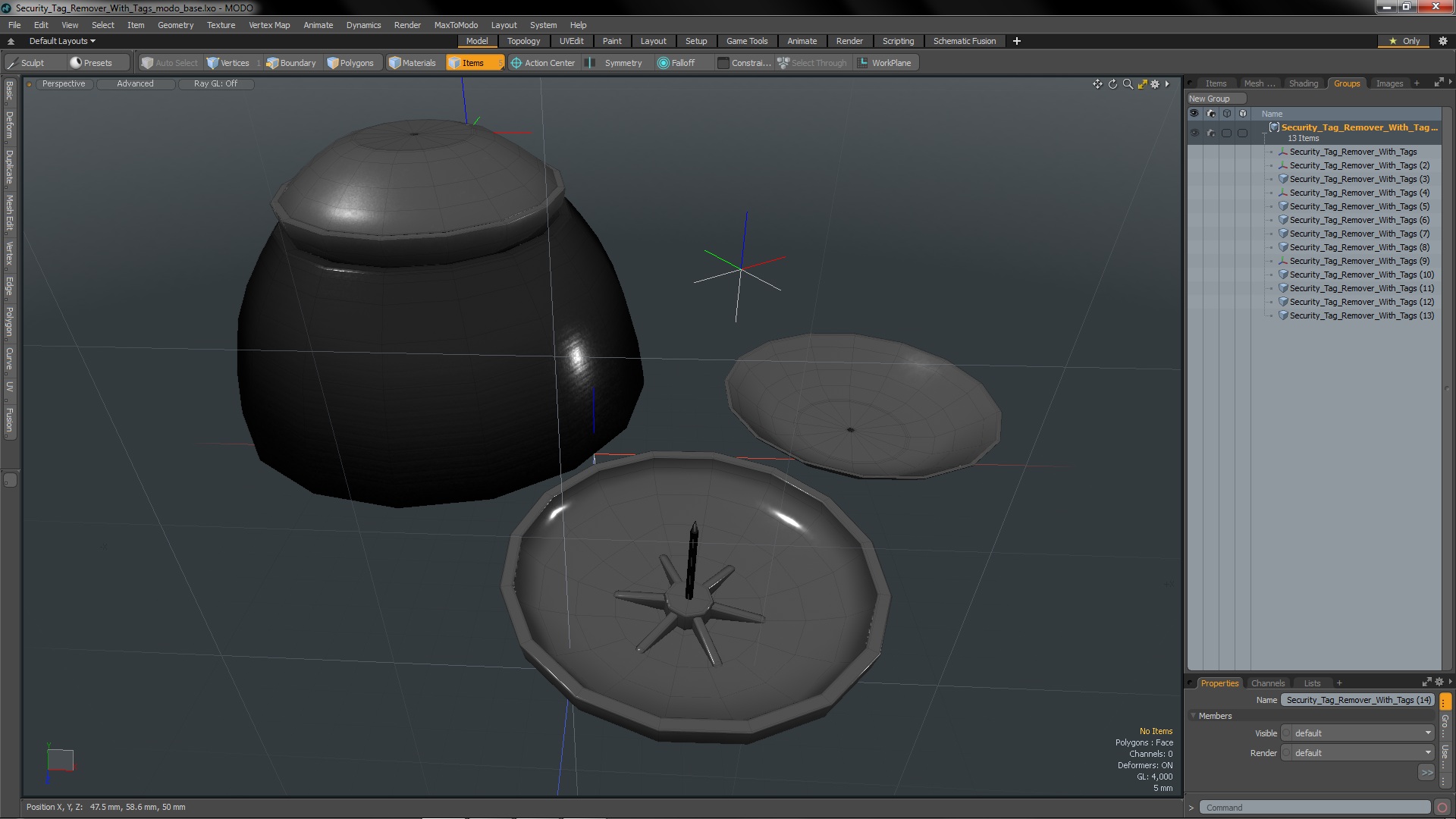 3D model Security Tag Remover with Tags