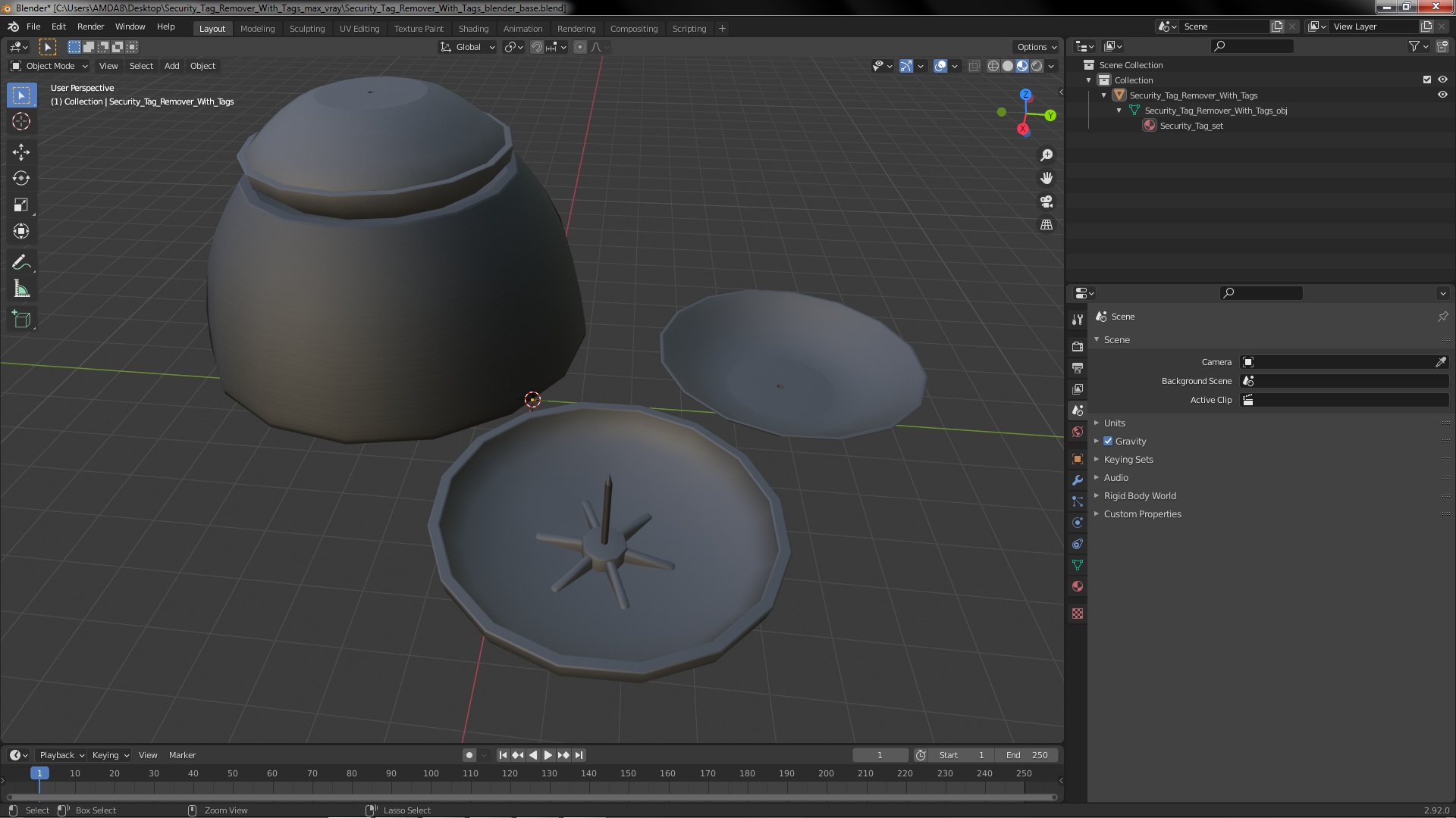 3D model Security Tag Remover with Tags