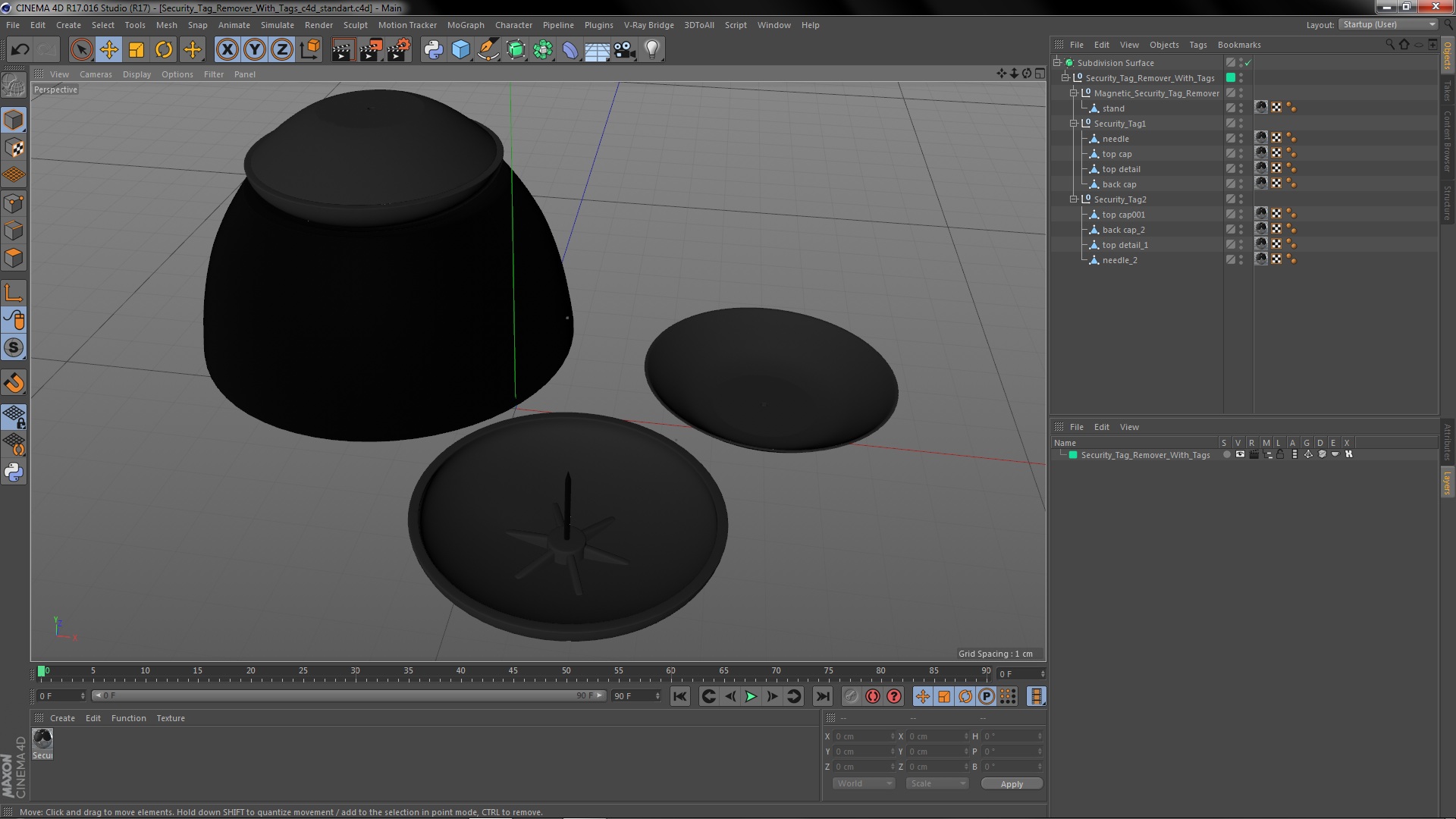 3D model Security Tag Remover with Tags