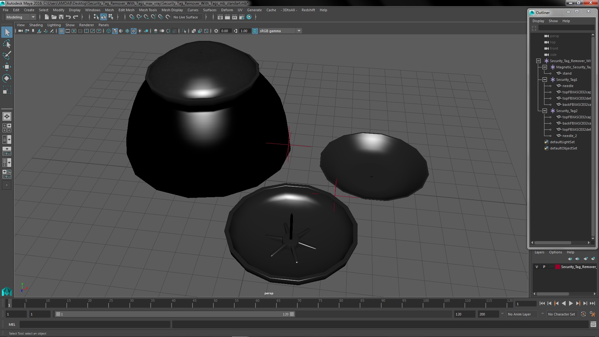 3D model Security Tag Remover with Tags