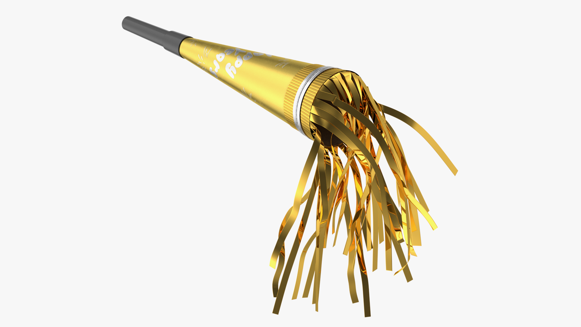 3D New Year Horn Noisemaker Golden