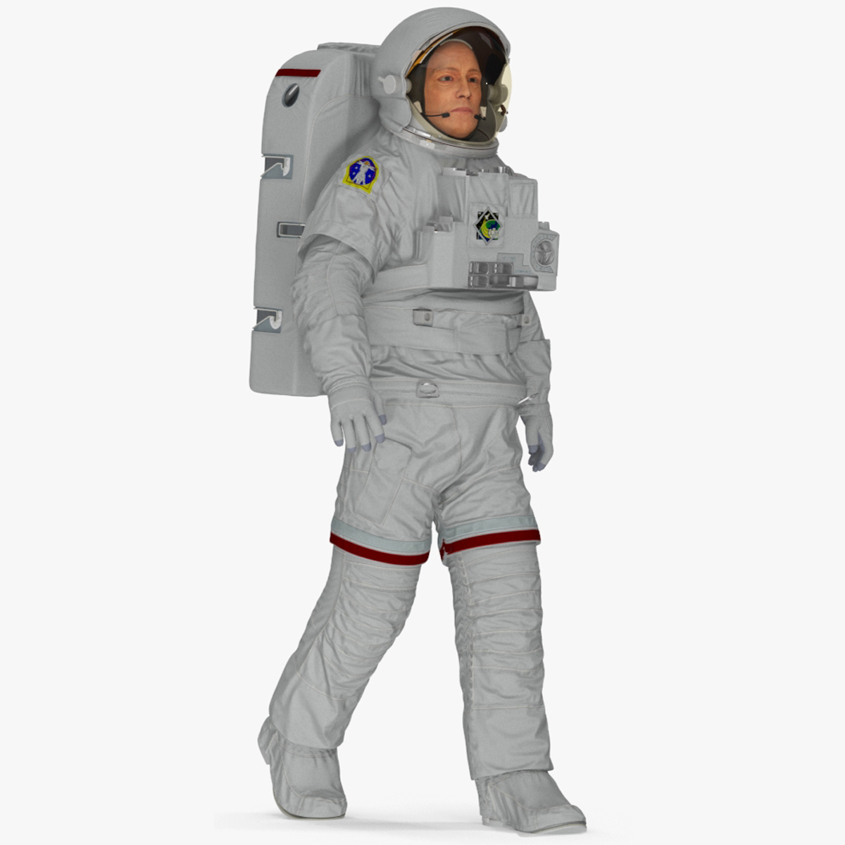 Astronaut Suit with Male Figure Rigged for Cinema 4D 3D