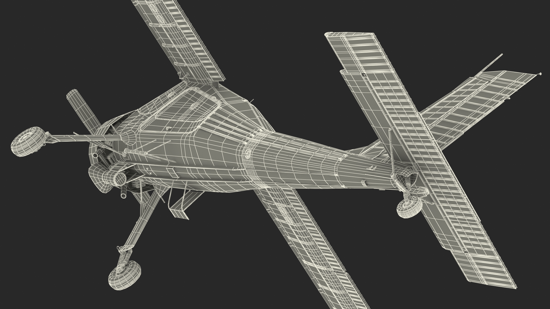 3D model Wilga PZL 104 Airplane Yellow Simple Interior