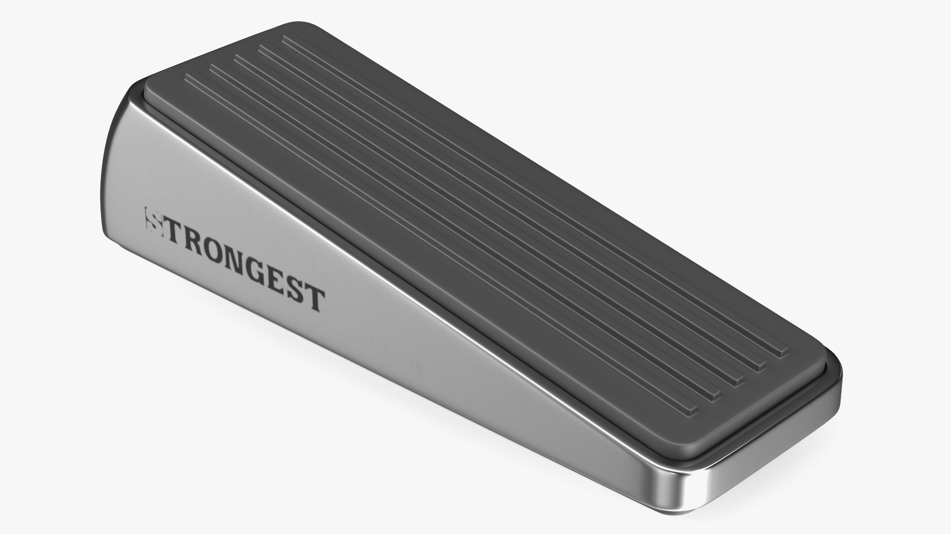 Door Stop Wedge Strongest Chrome 3D