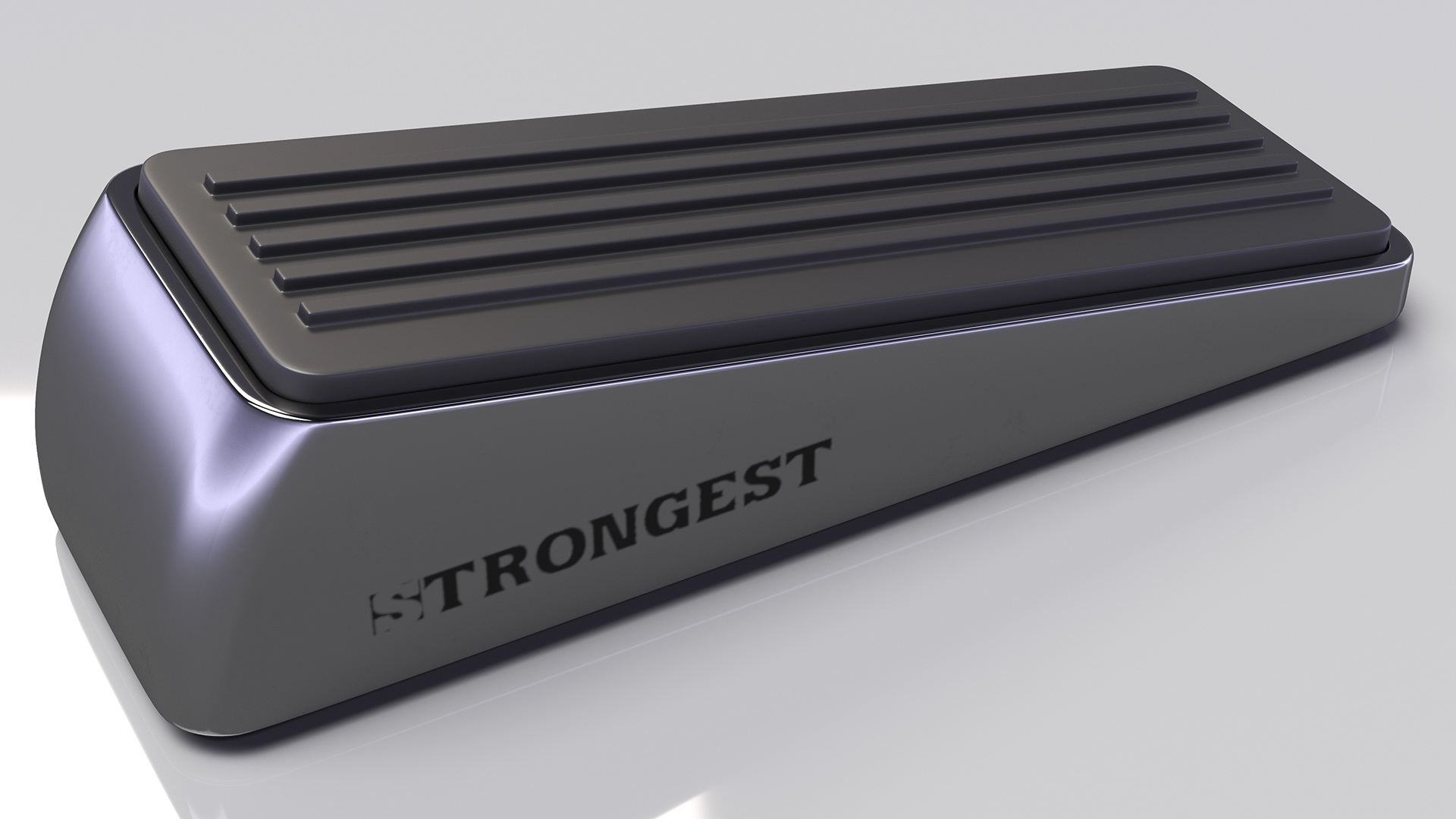 Door Stop Wedge Strongest Chrome 3D