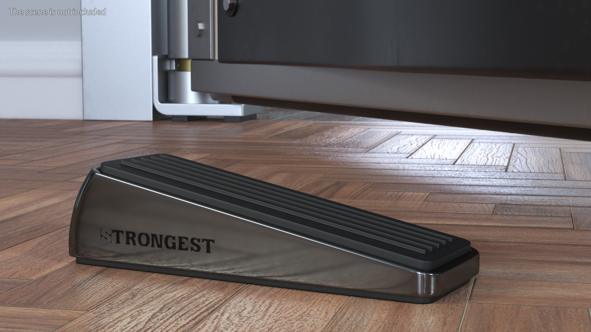 Door Stop Wedge Strongest Chrome 3D