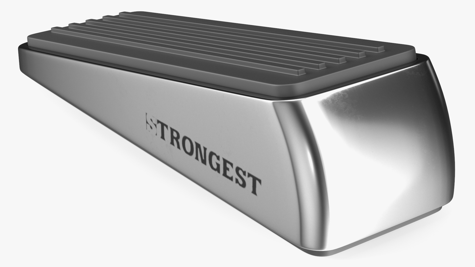 Door Stop Wedge Strongest Chrome 3D