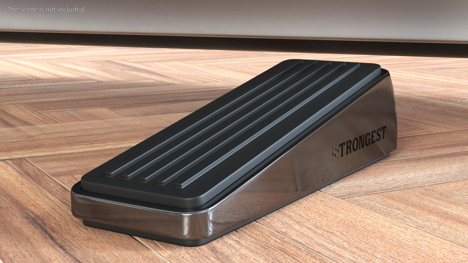 Door Stop Wedge Strongest Chrome 3D