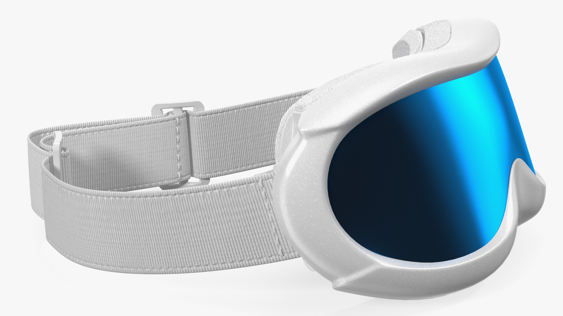 3D White Ski Goggles with Blue Glass model