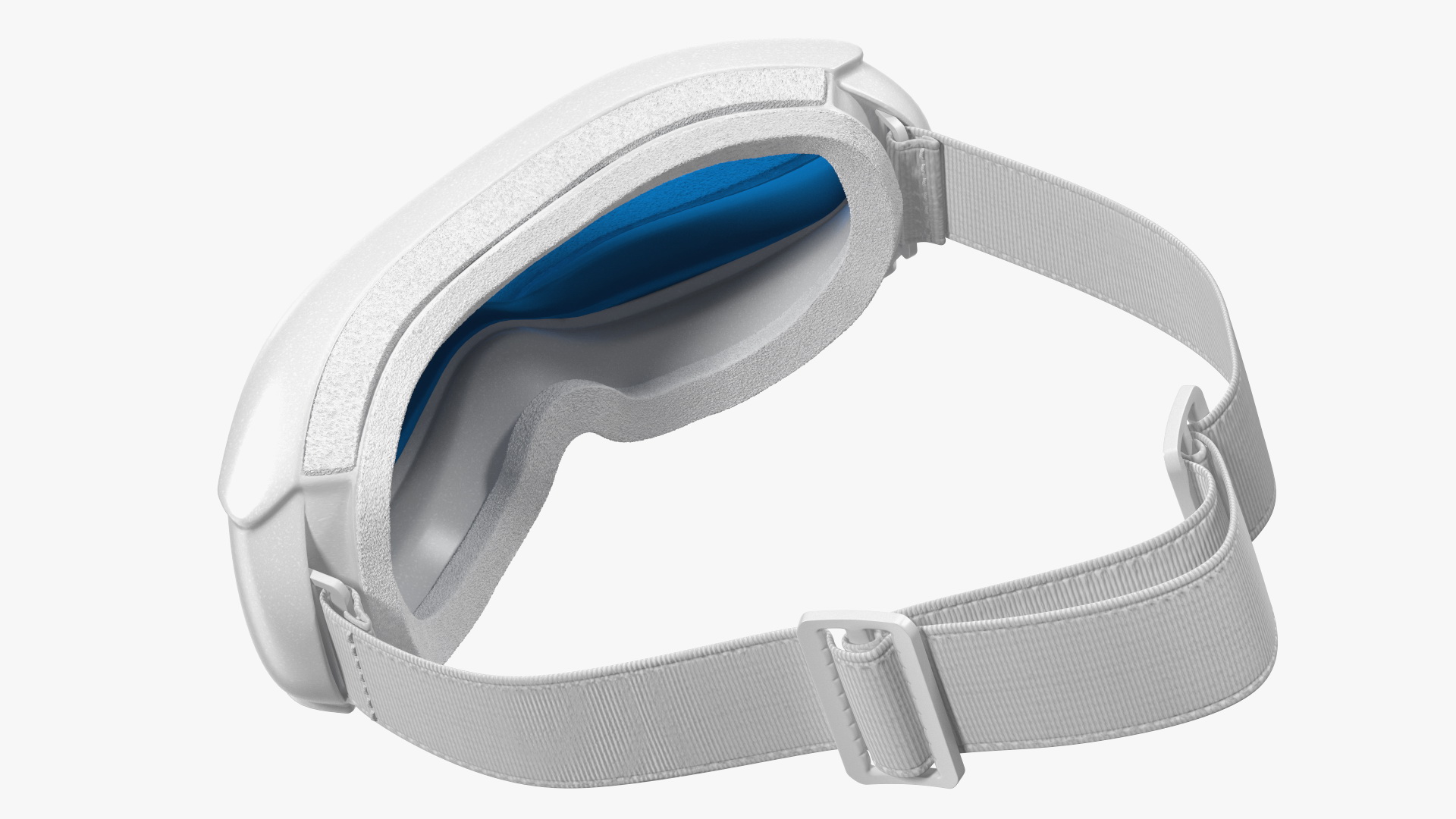3D White Ski Goggles with Blue Glass model