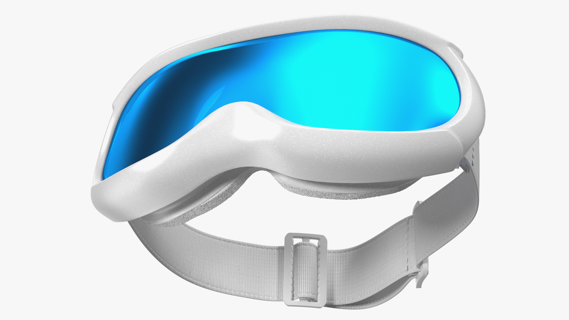 3D White Ski Goggles with Blue Glass model
