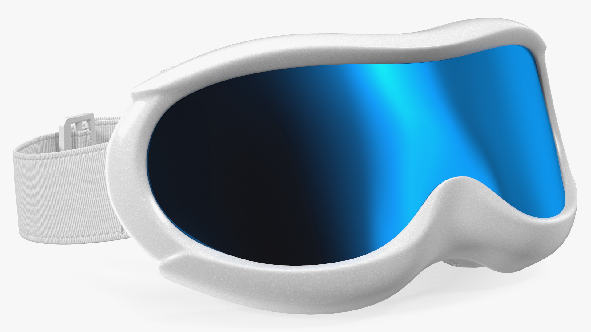3D White Ski Goggles with Blue Glass model