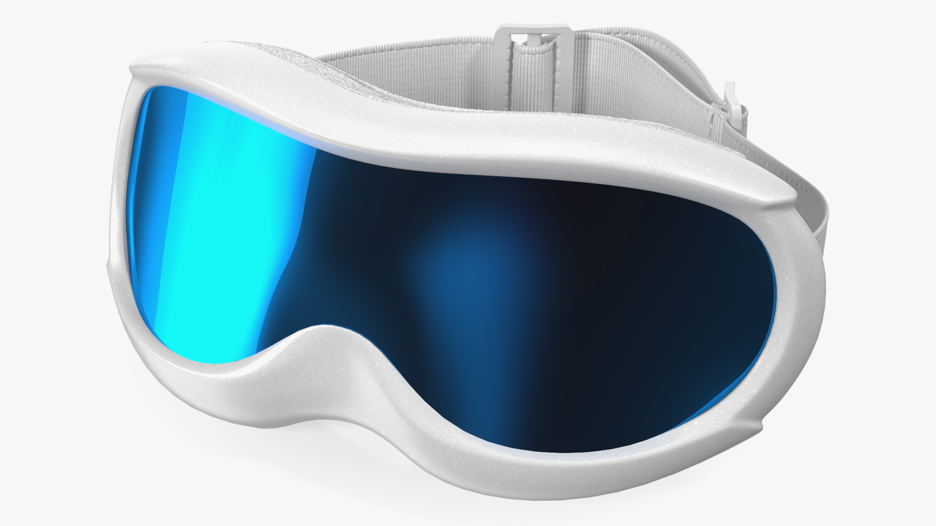 3D White Ski Goggles with Blue Glass model