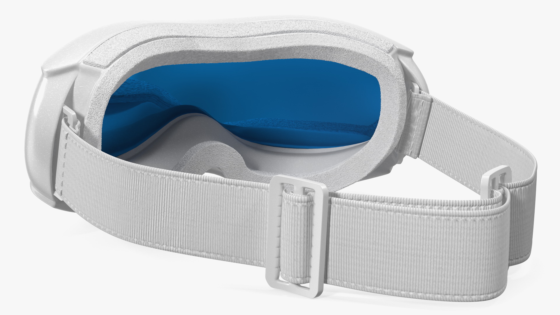 3D White Ski Goggles with Blue Glass model