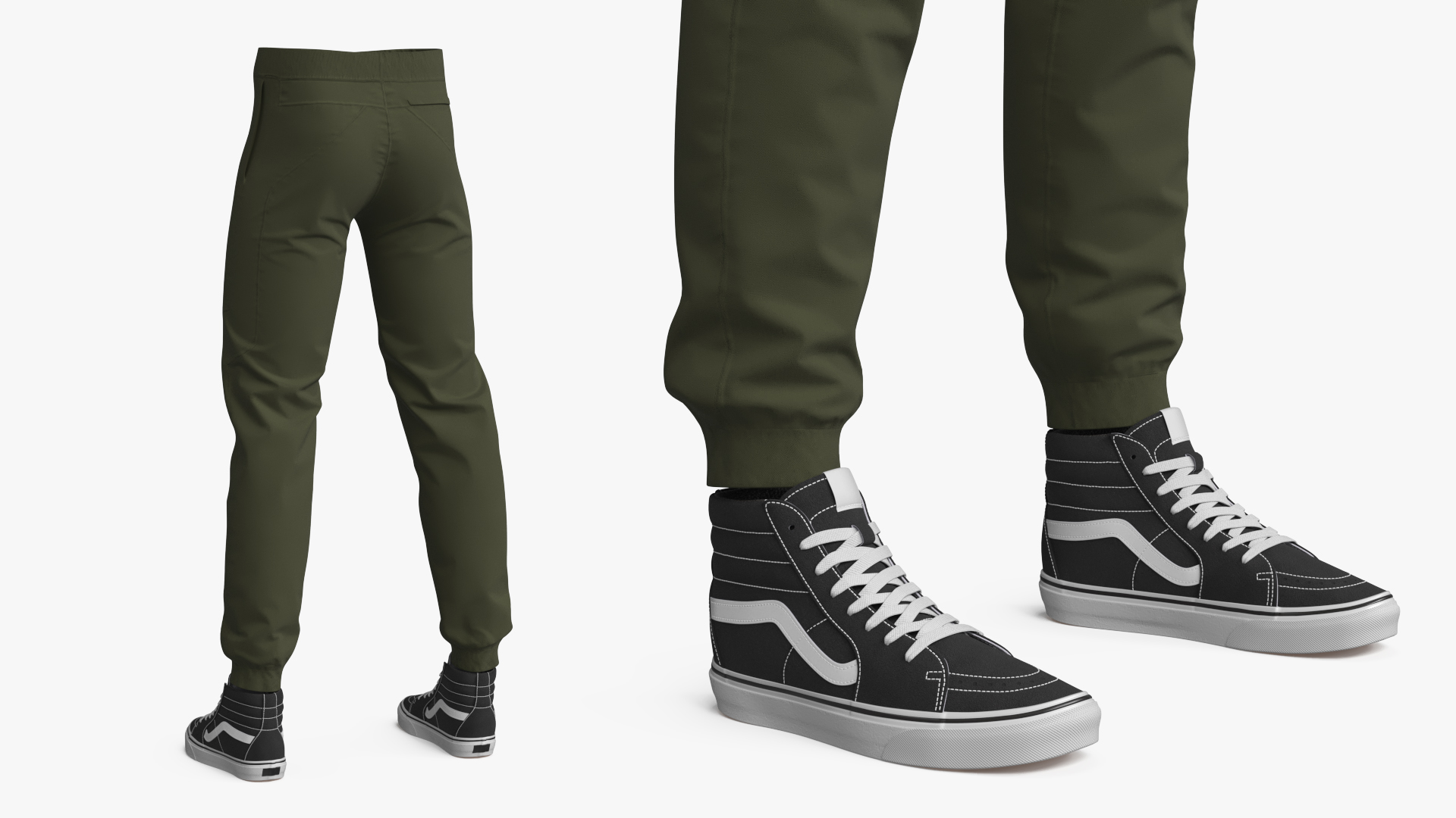 Casual High Sneakers with Joggers, view 3