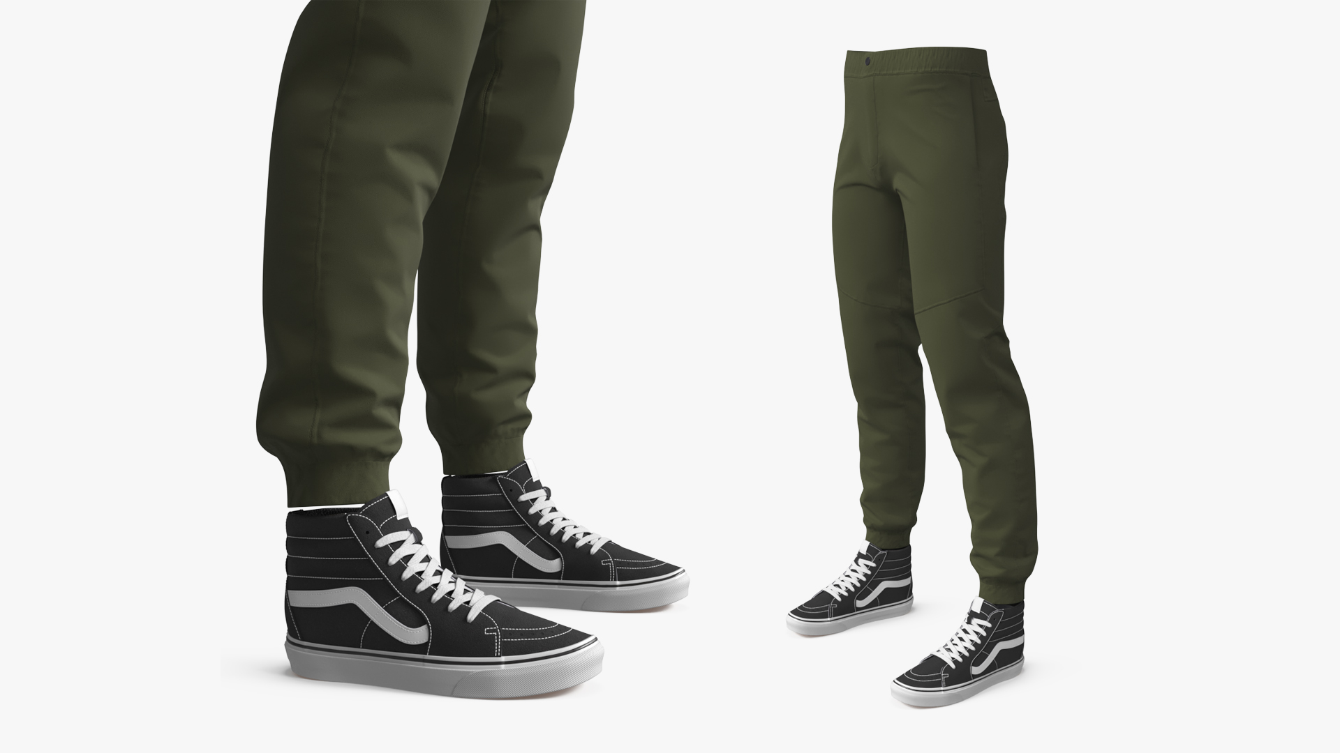 Casual High Sneakers with Joggers