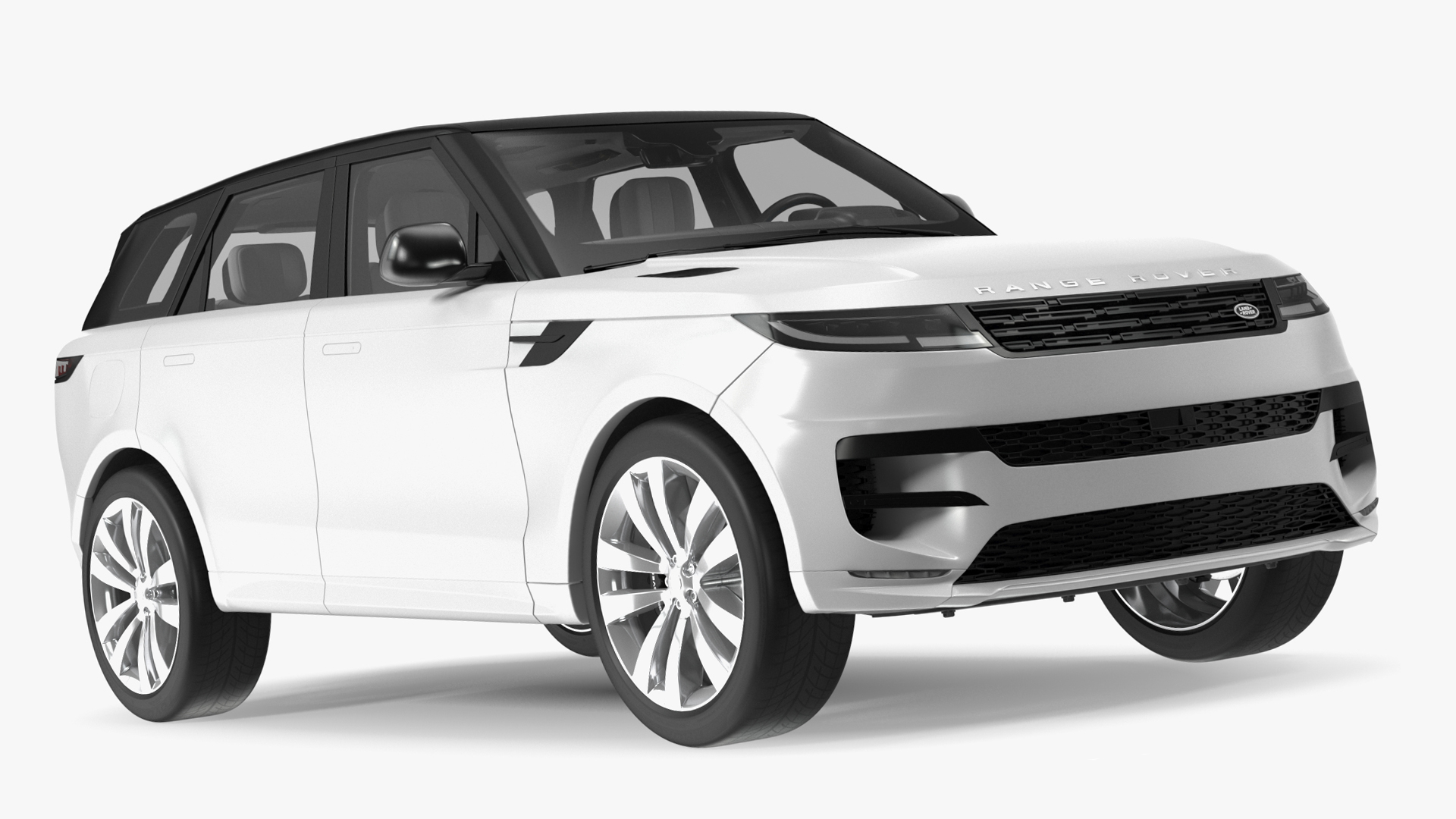 3D Light Grey Range Rover Sport SUV 2023 Rigged for Maya model