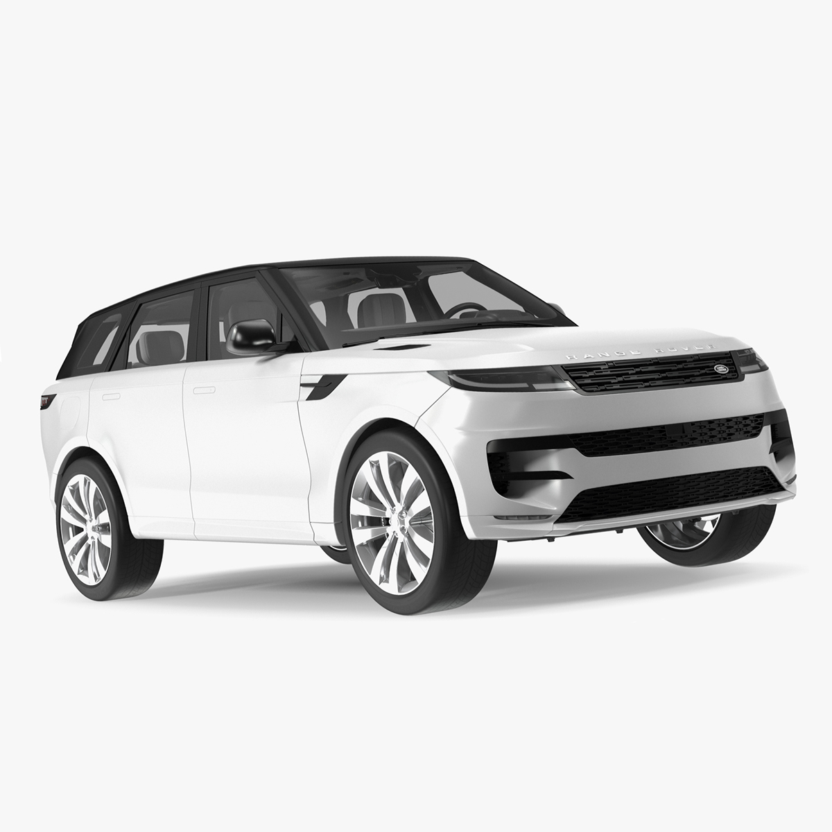 3D Light Grey Range Rover Sport SUV 2023 Rigged for Maya model