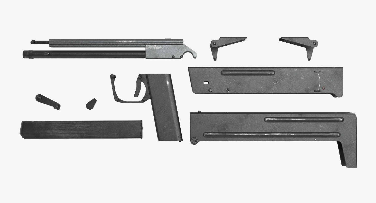 3D Machine Pistol PP 90 SMG Rigged
