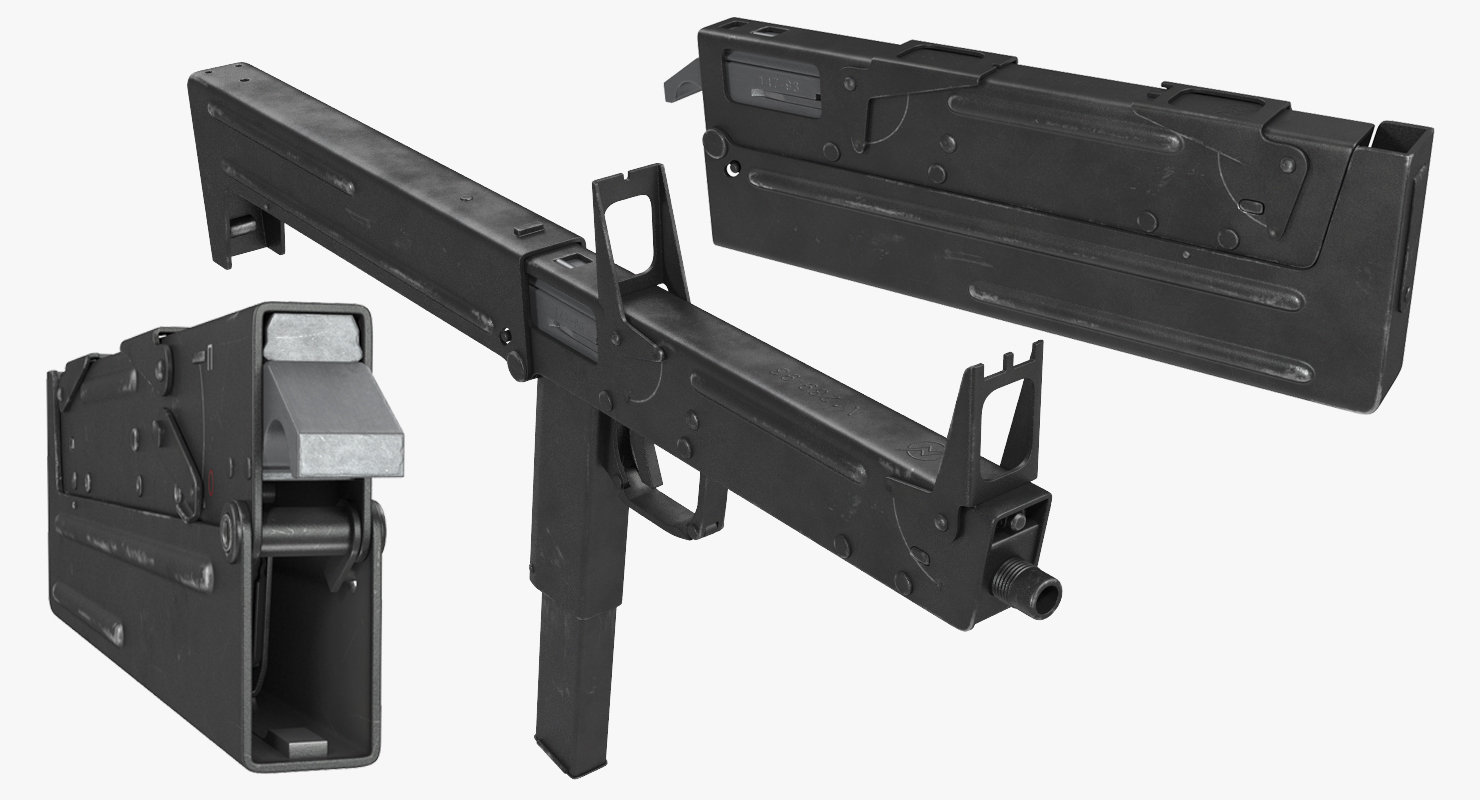 3D Machine Pistol PP 90 SMG Rigged