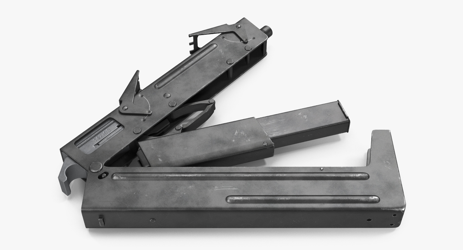 3D Machine Pistol PP 90 SMG Rigged