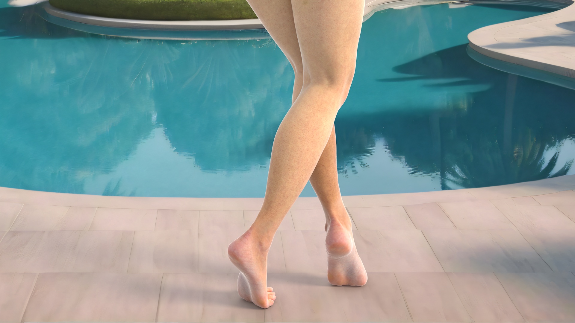 3D Woman Feet are Raised on Her Toes model