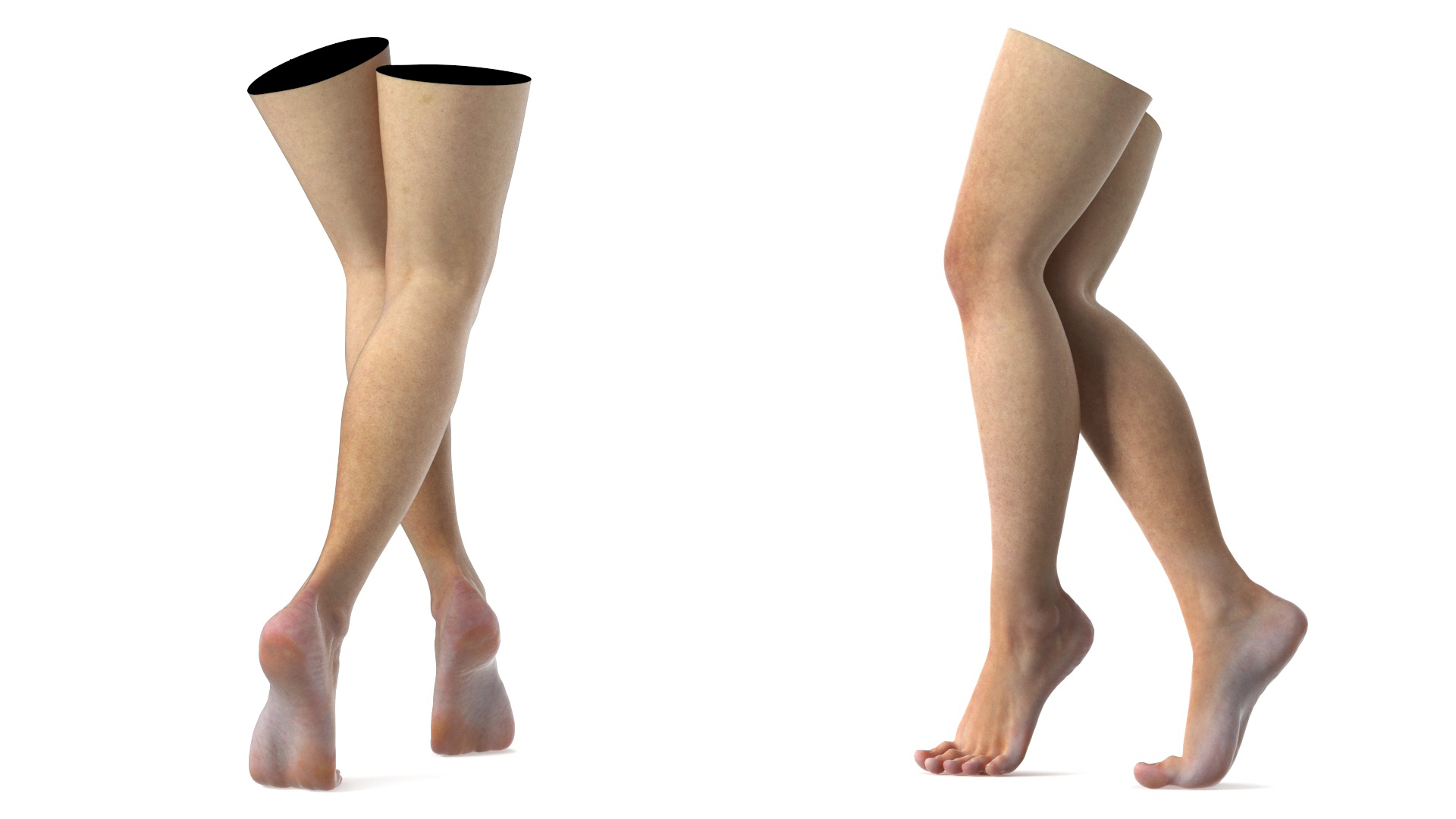 3D Woman Feet are Raised on Her Toes model