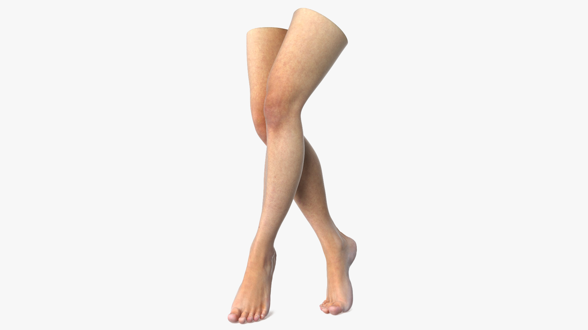3D Woman Feet are Raised on Her Toes model