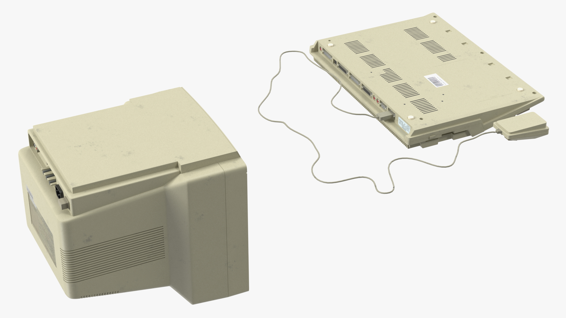 3D Retro Computer Amiga 500 with Monitor Old