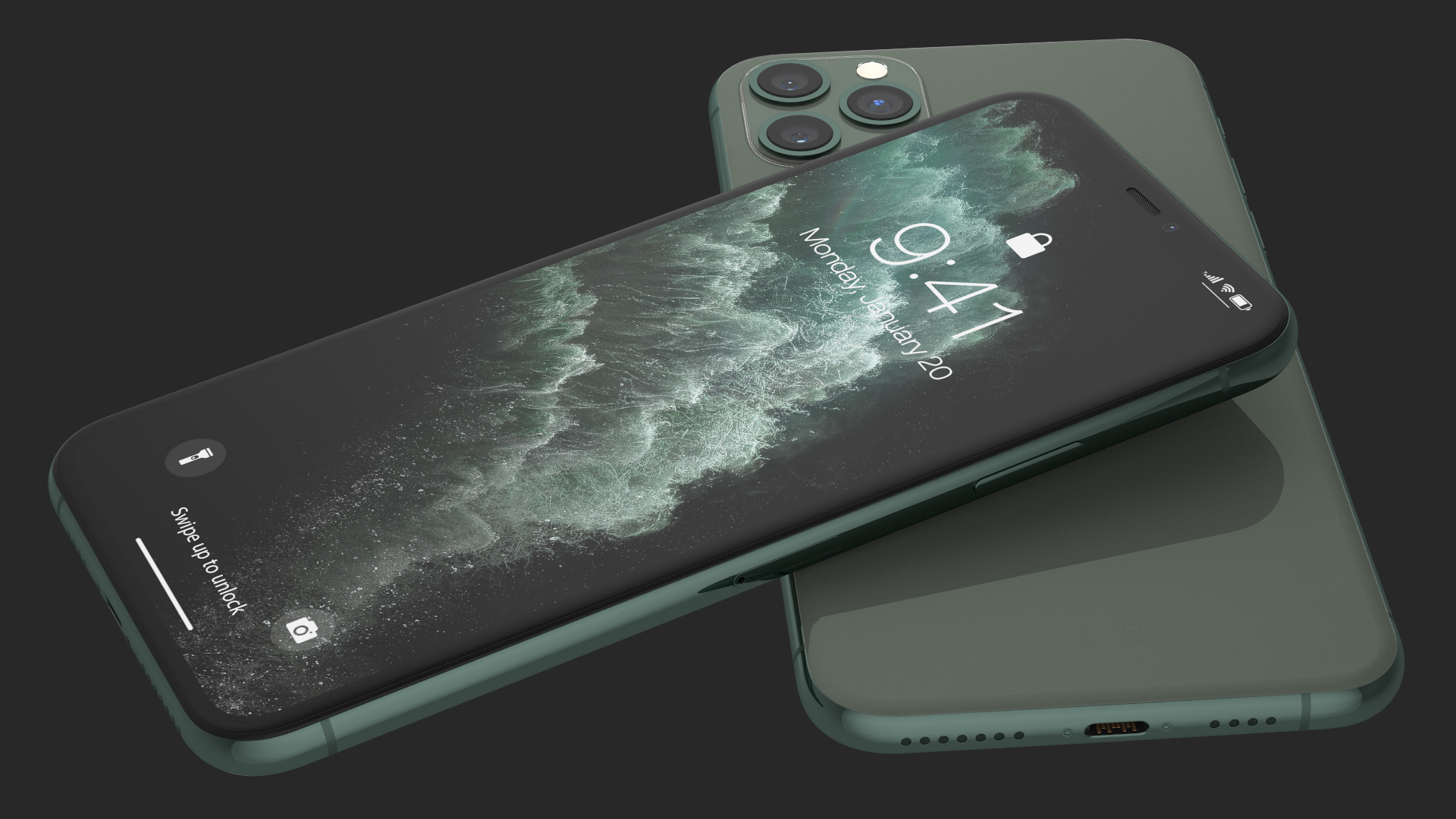 iPhone 11 Pro Max Midnight Green 3D