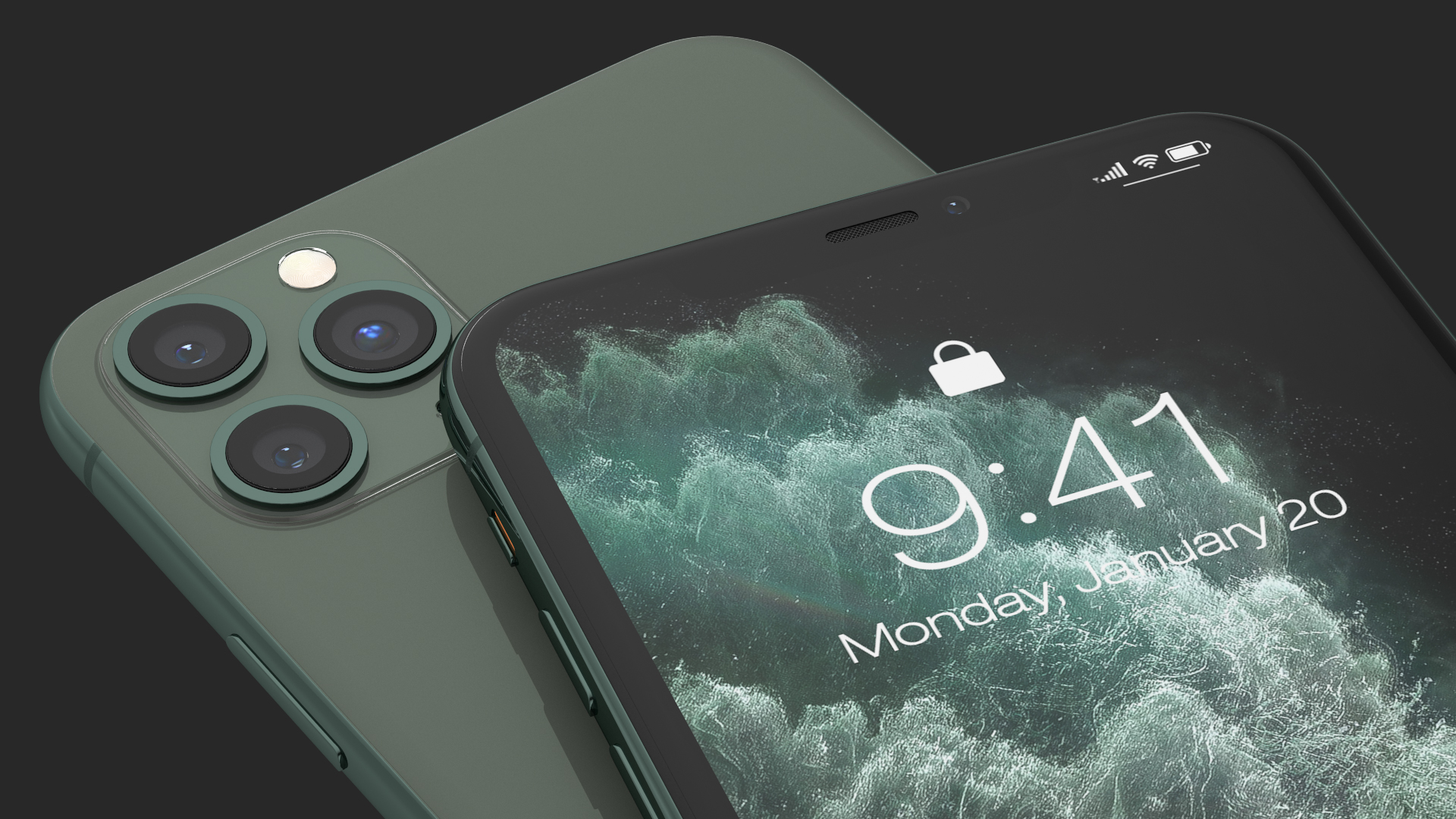 iPhone 11 Pro Max Midnight Green 3D