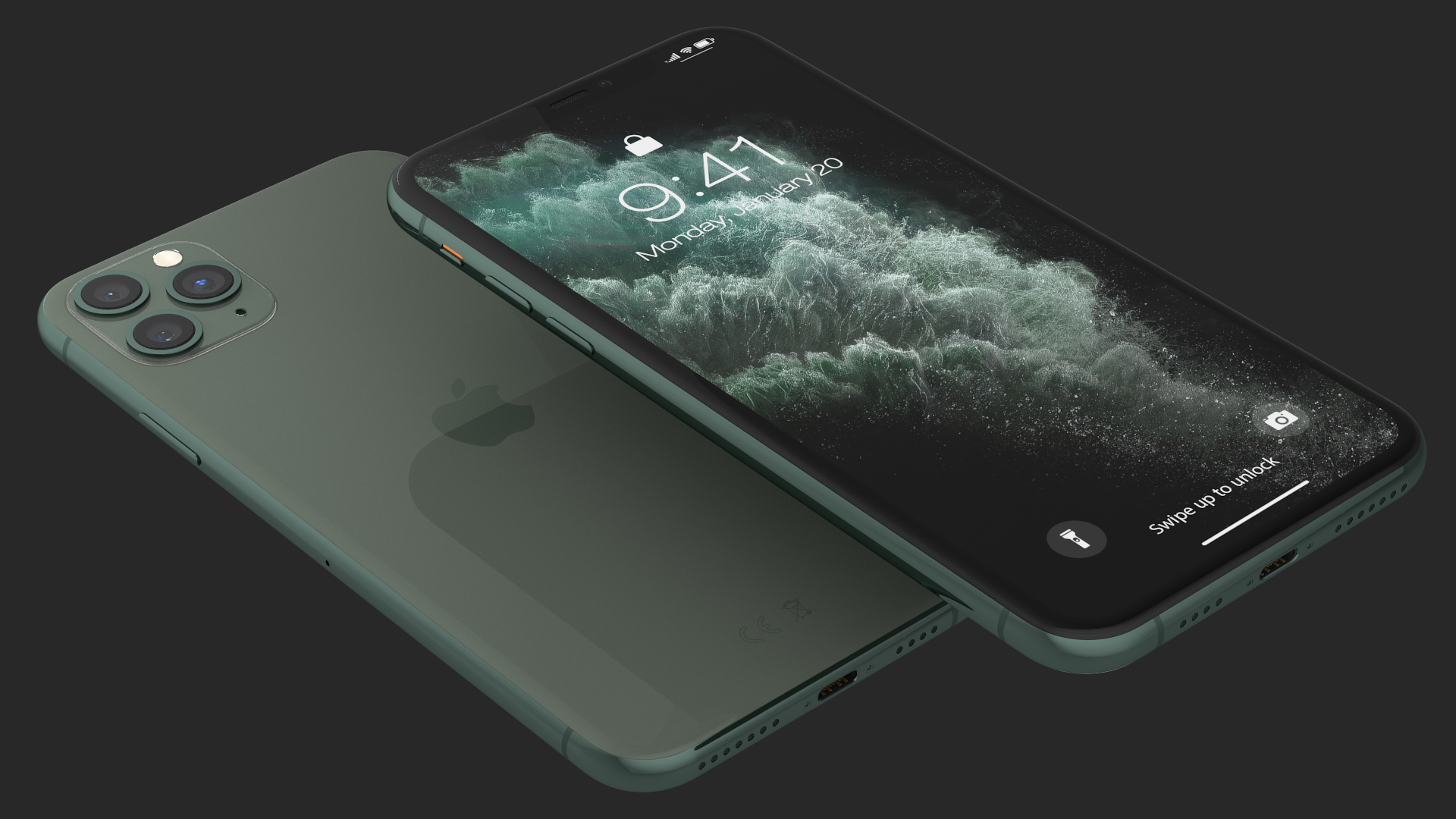 iPhone 11 Pro Max Midnight Green 3D