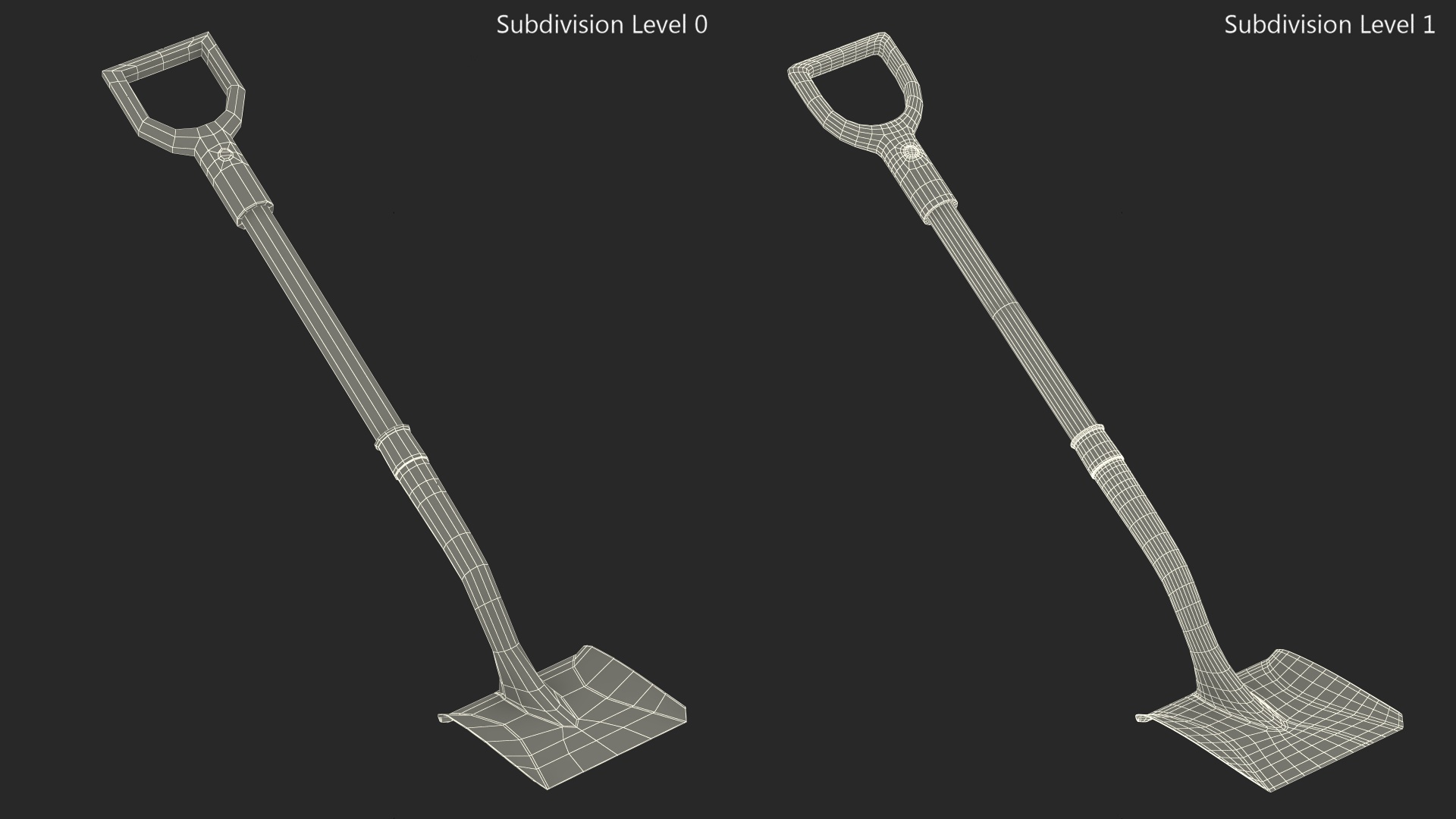 3D Square Blade Shovel Black Shaft