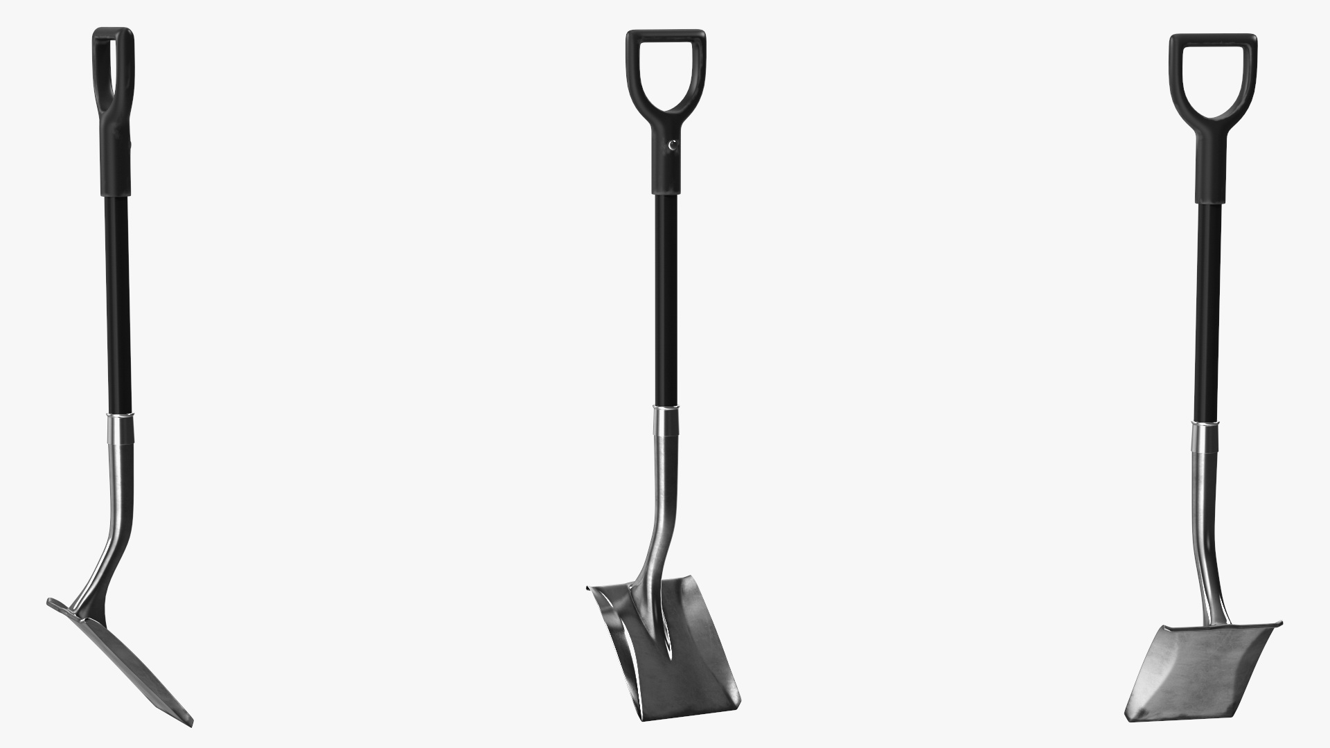 3D Square Blade Shovel Black Shaft