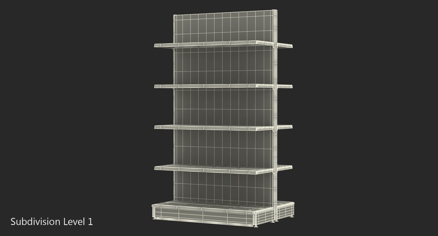 3D model Store Double-Sided Supermarket Rack